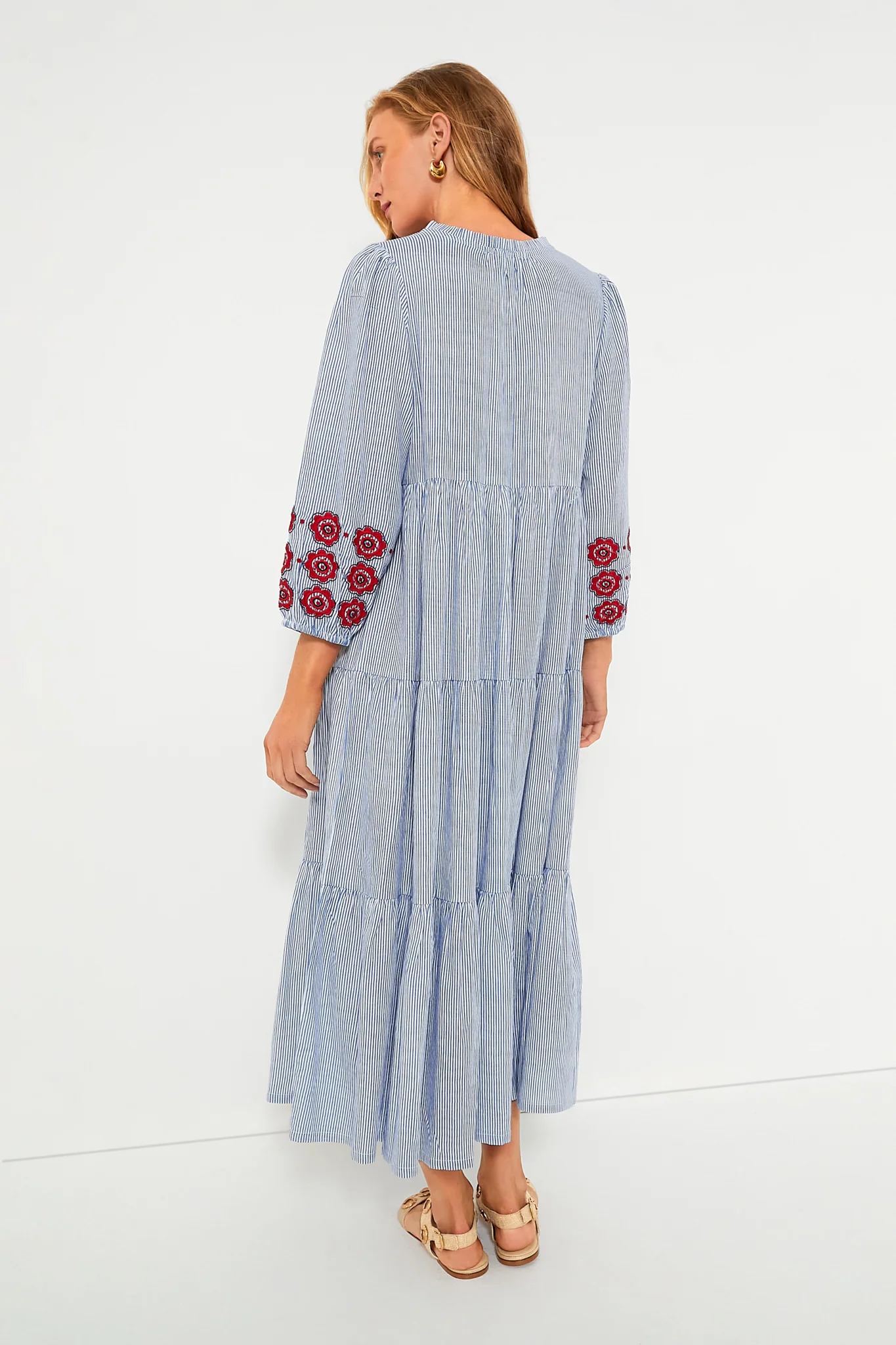 Poppy Stripe Long Sleeve Salty Paloma Caftan - Image 4