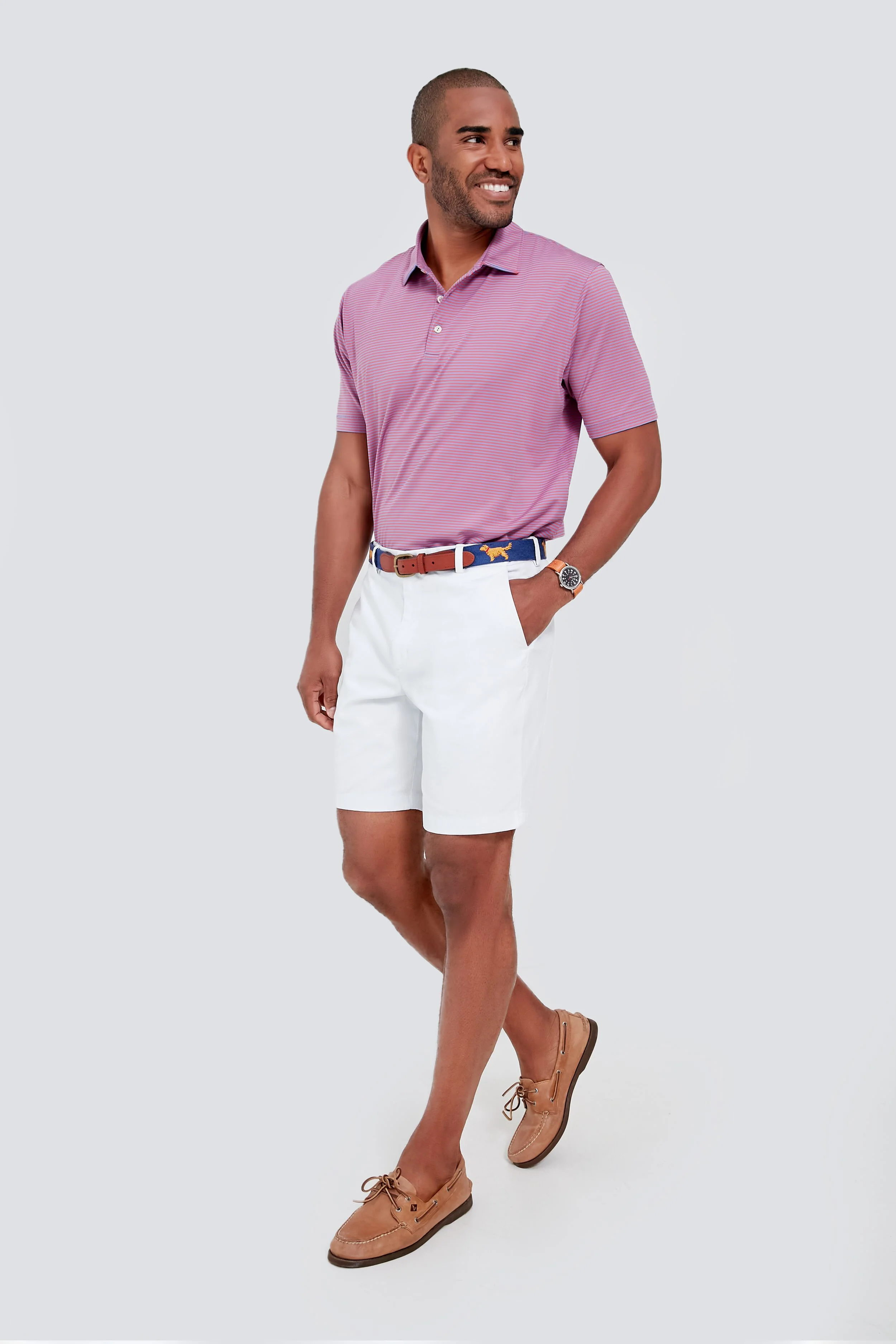 Port Blue Hales Performance Jersey Polo - Image 3