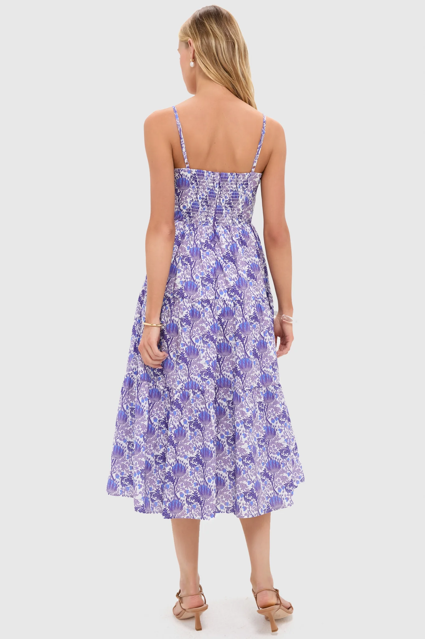 Purple Multi Floral Corinne Cut-Out Midi Dress - Image 4