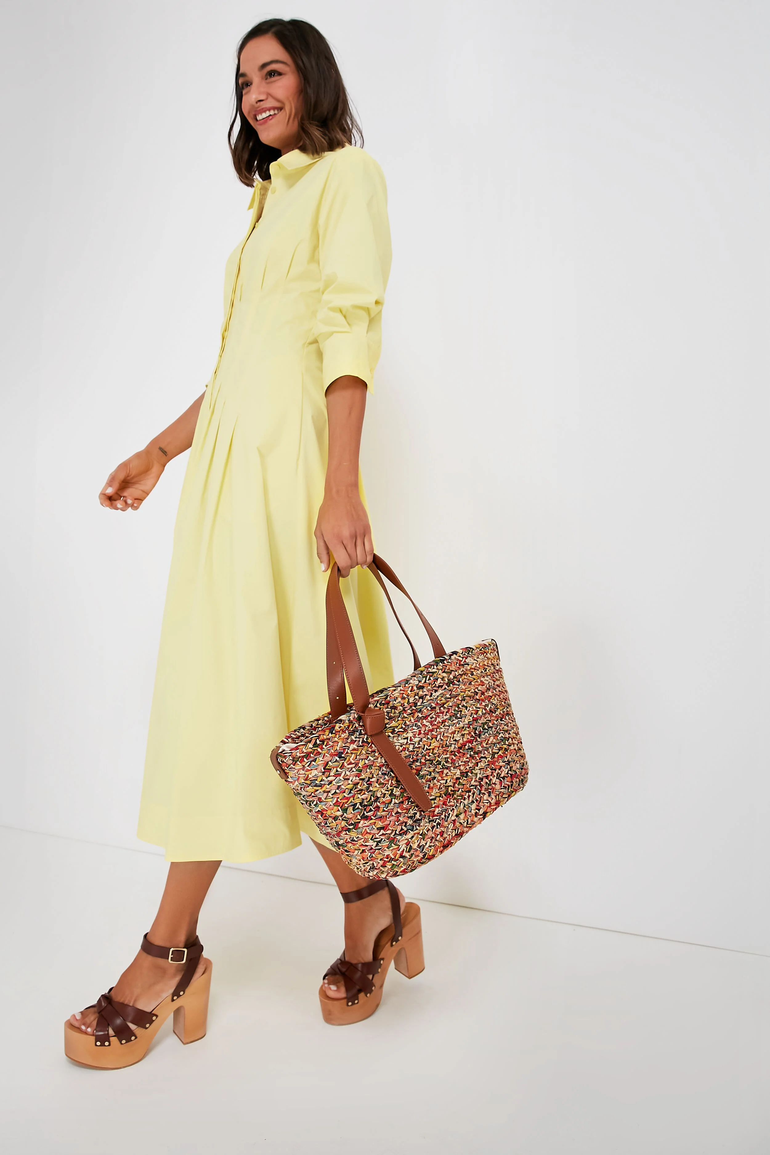Rainbow Melange Raffia Tote - Image 8