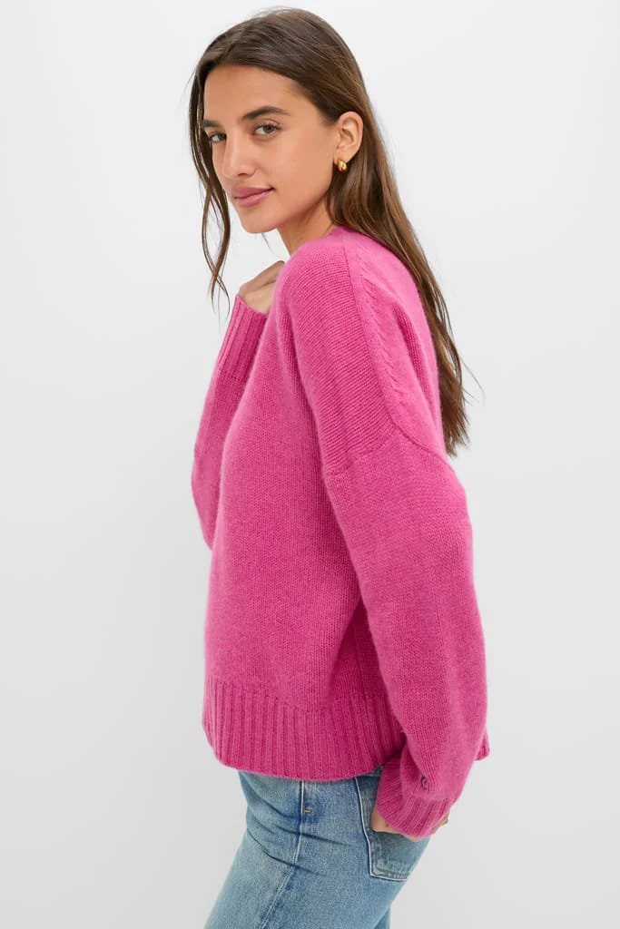 Raspberry Cashmere Henri Crewneck - Image 3