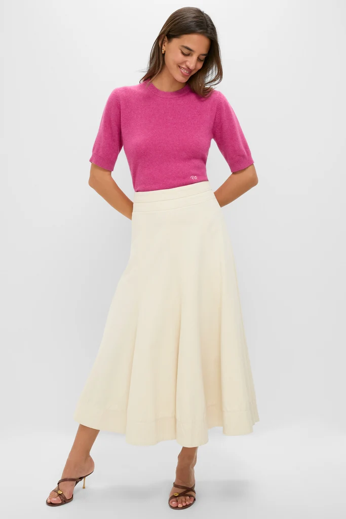 Raspberry Cashmere Short Sleeve Noemie Sweater - Image 5
