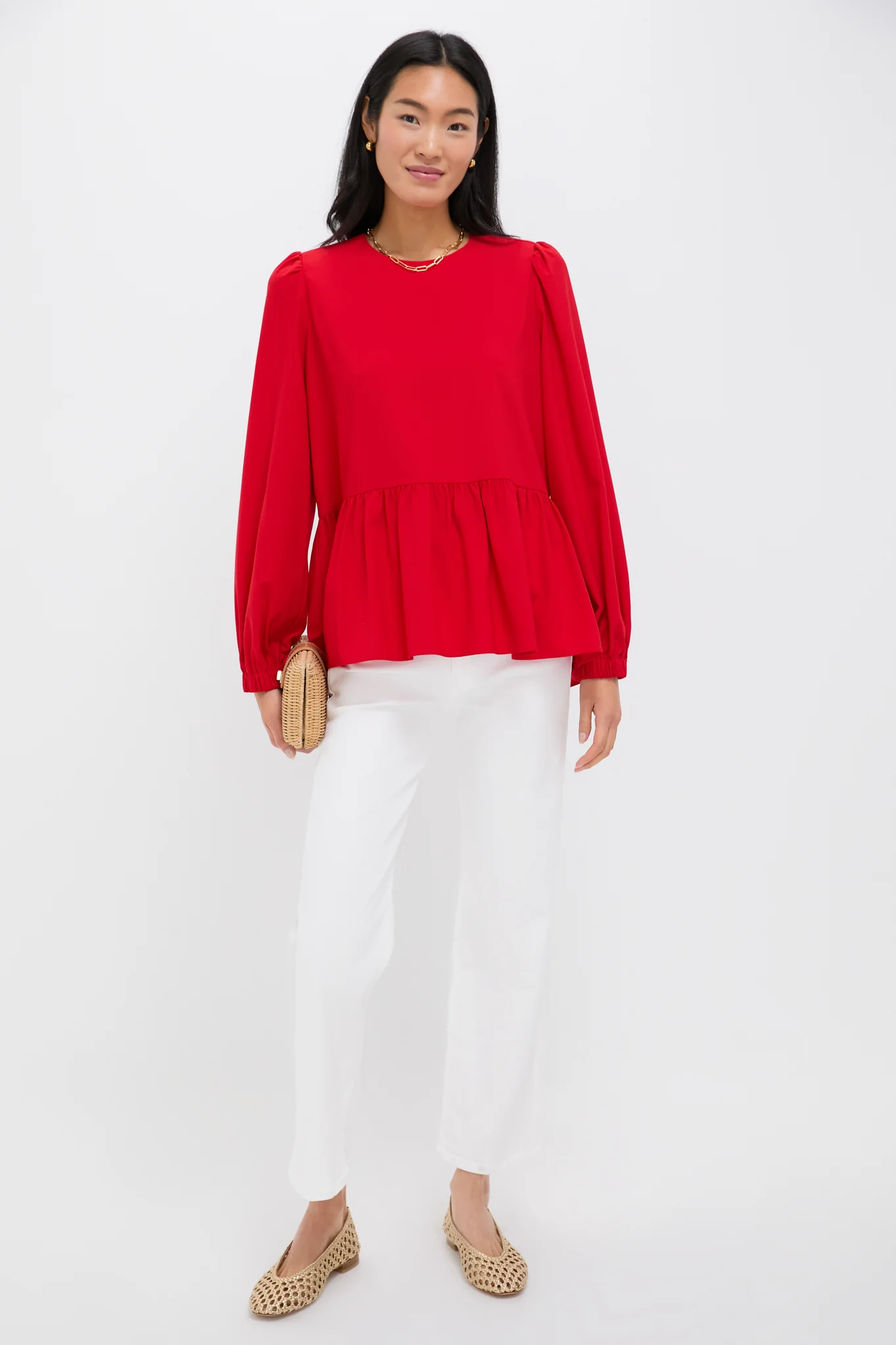 Red Carlota Peplum Blouse - Image 2