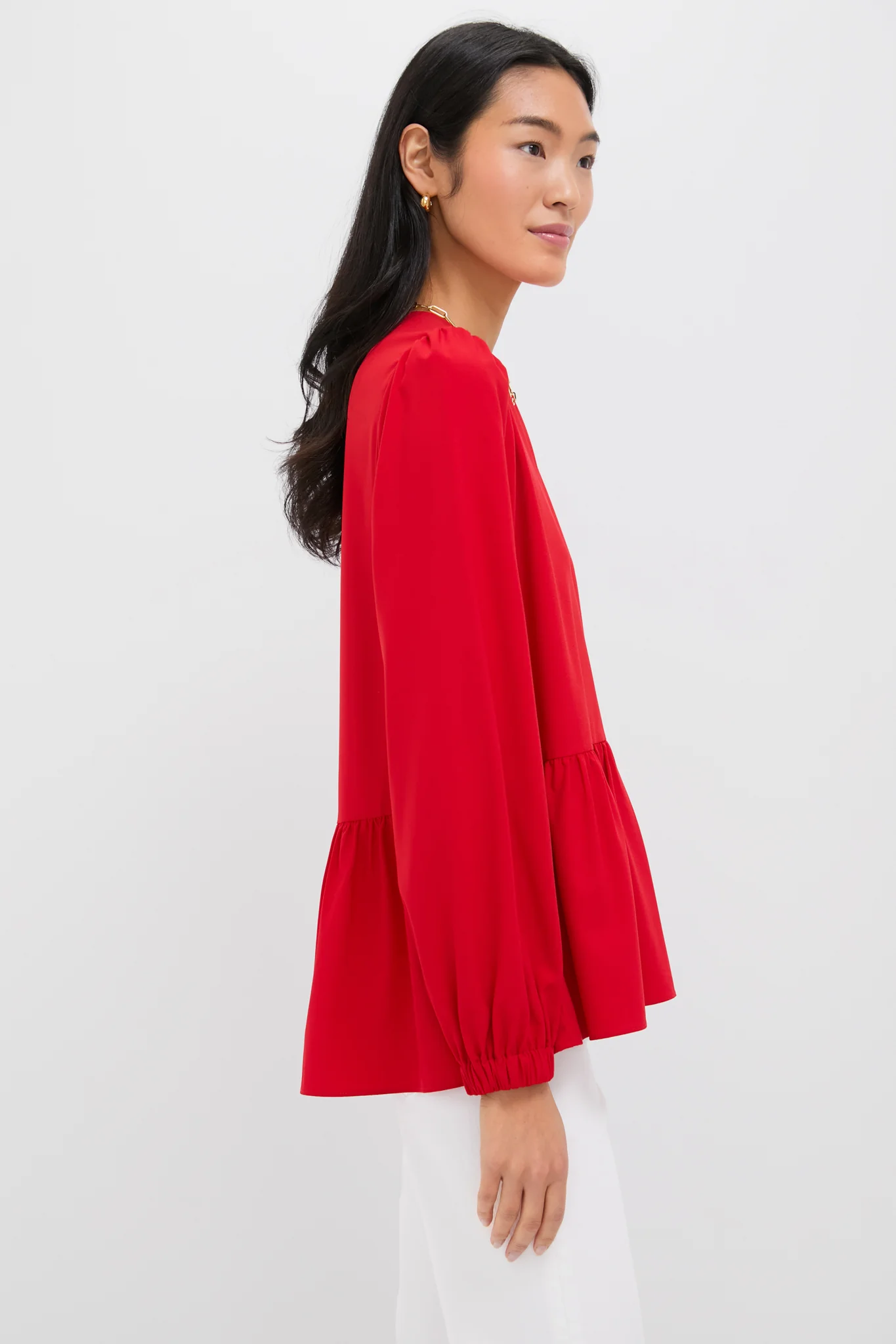 Red Carlota Peplum Blouse - Image 3