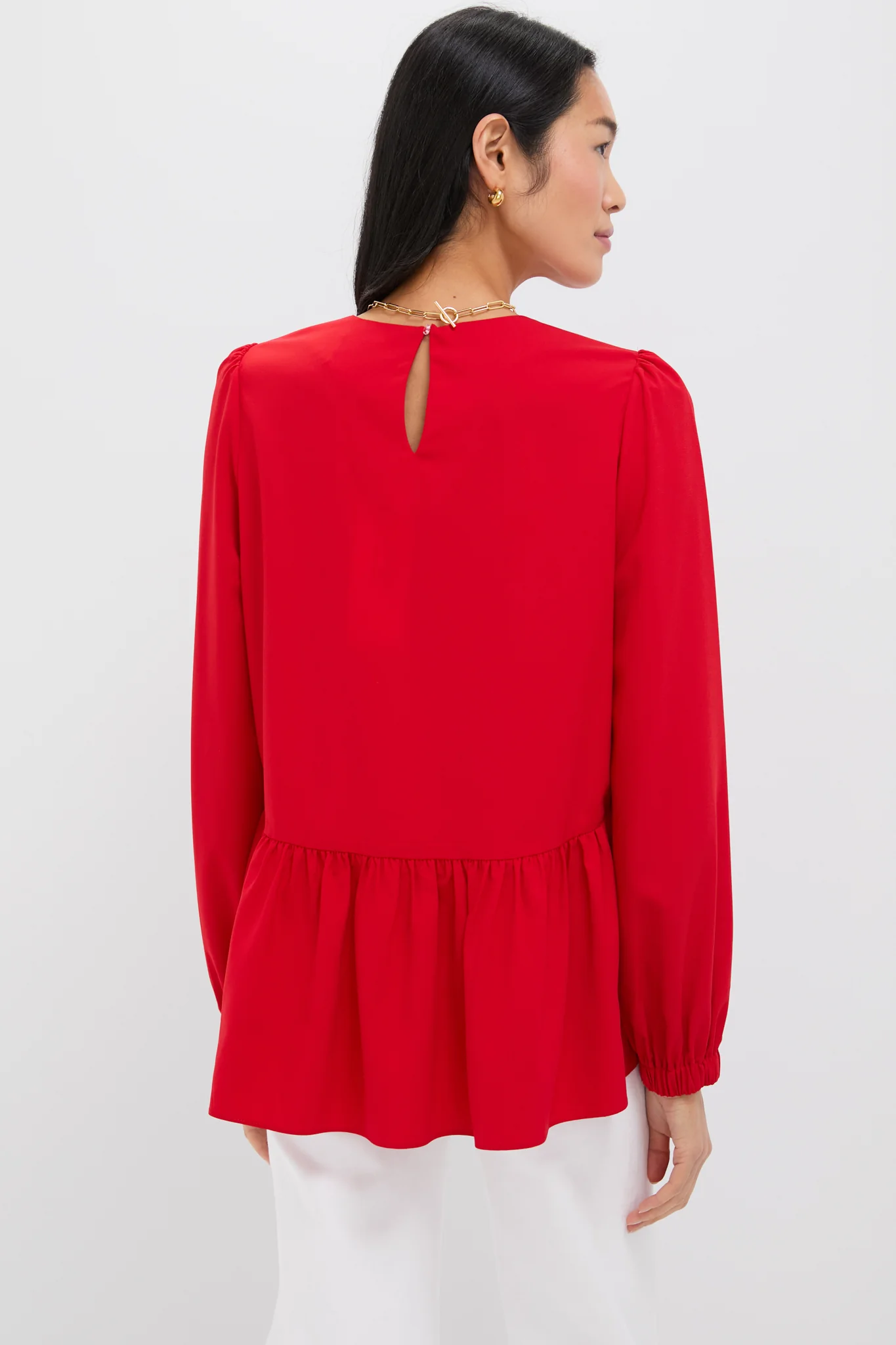 Red Carlota Peplum Blouse - Image 4