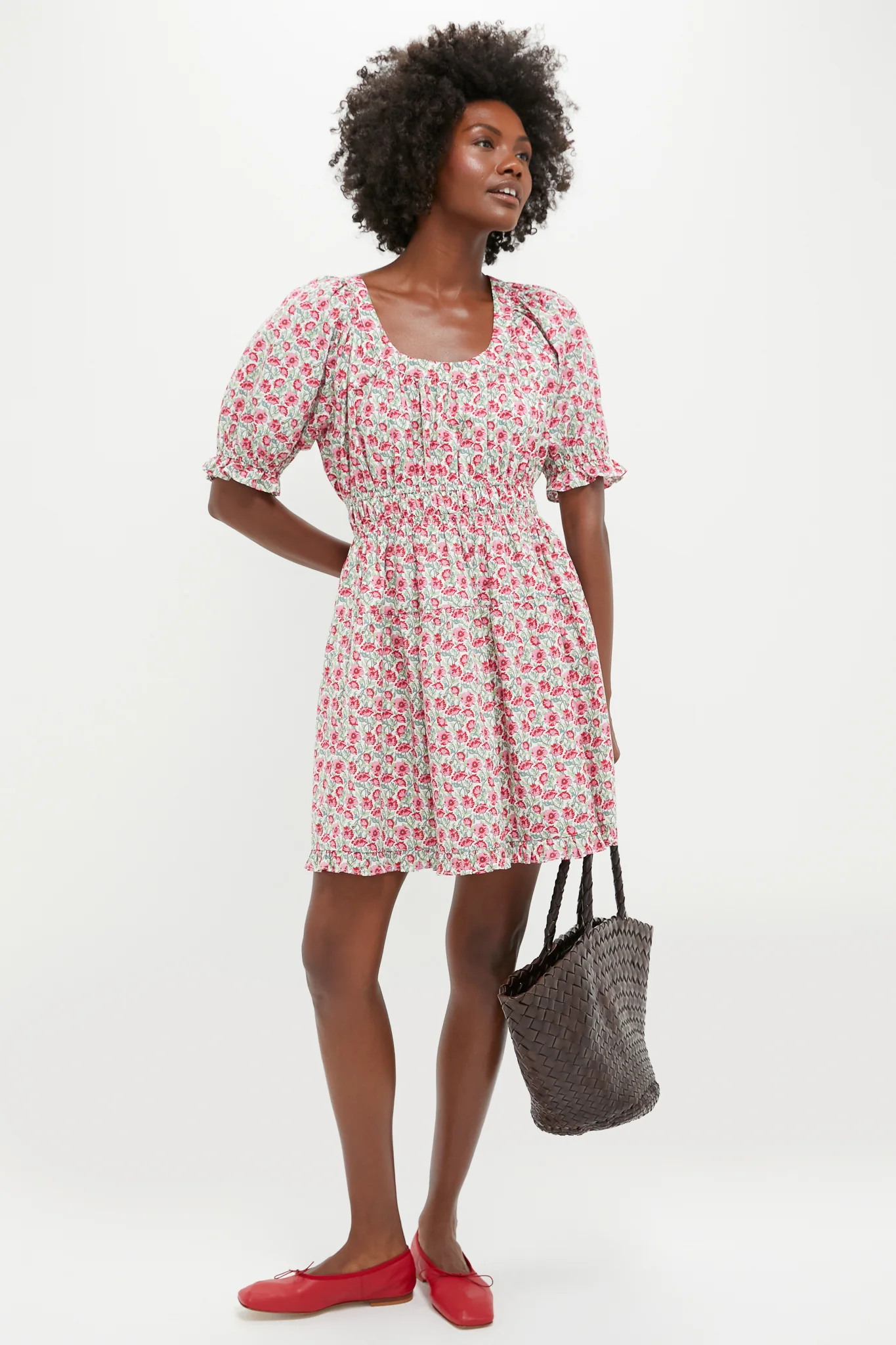 Red Dahlia Floral Dorothy Mini Dress - Image 2