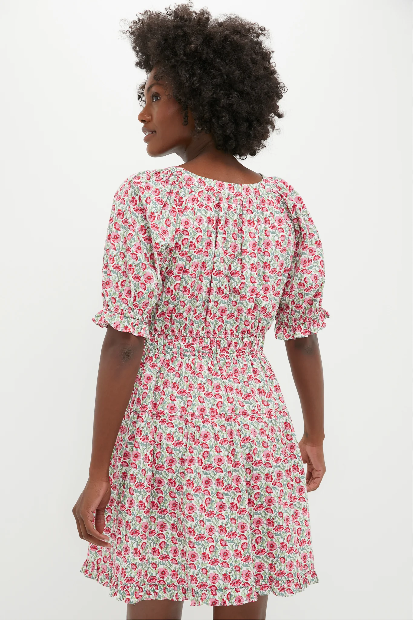 Red Dahlia Floral Dorothy Mini Dress - Image 4