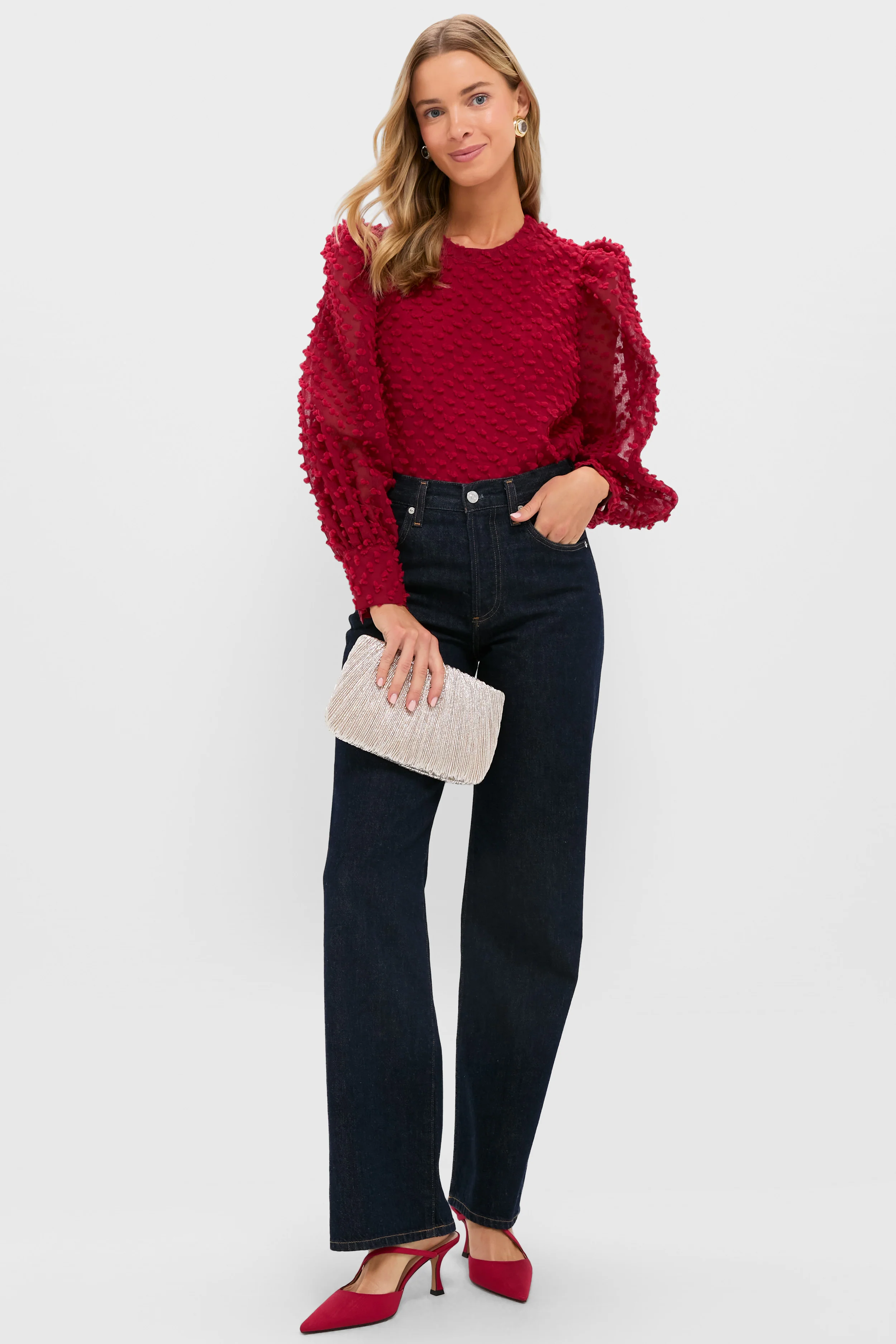 Red Moire Mimi Heels - Image 4