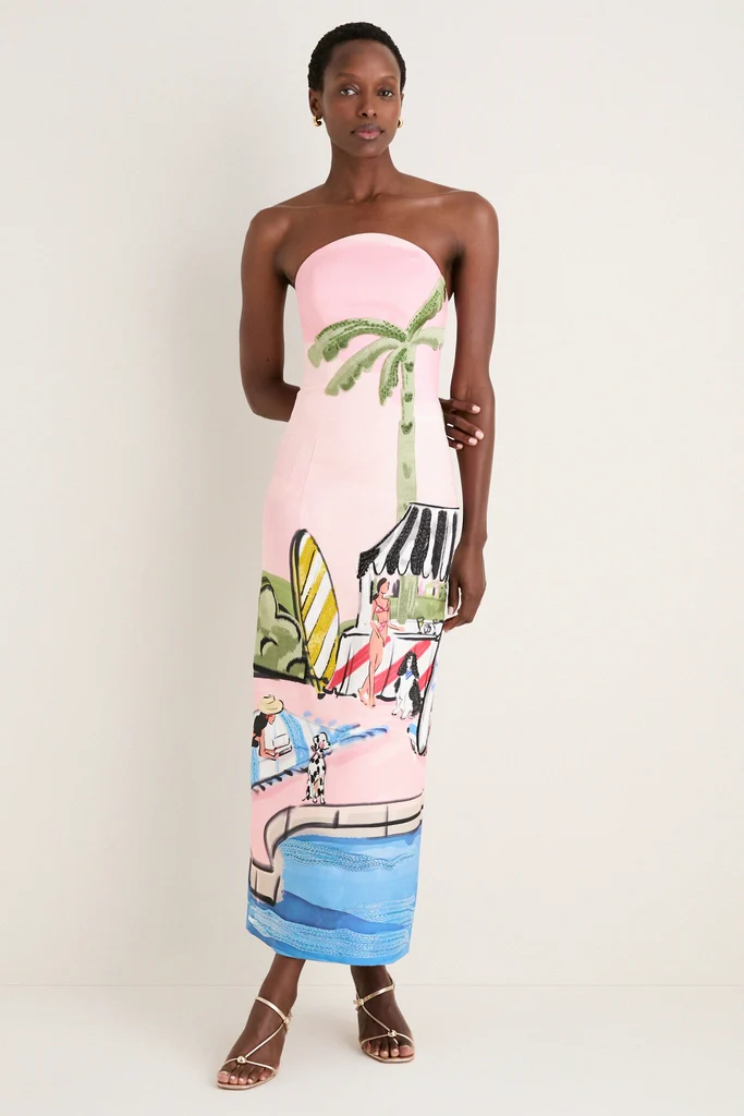 Riveria Print Ava Bustier Maxi Dress