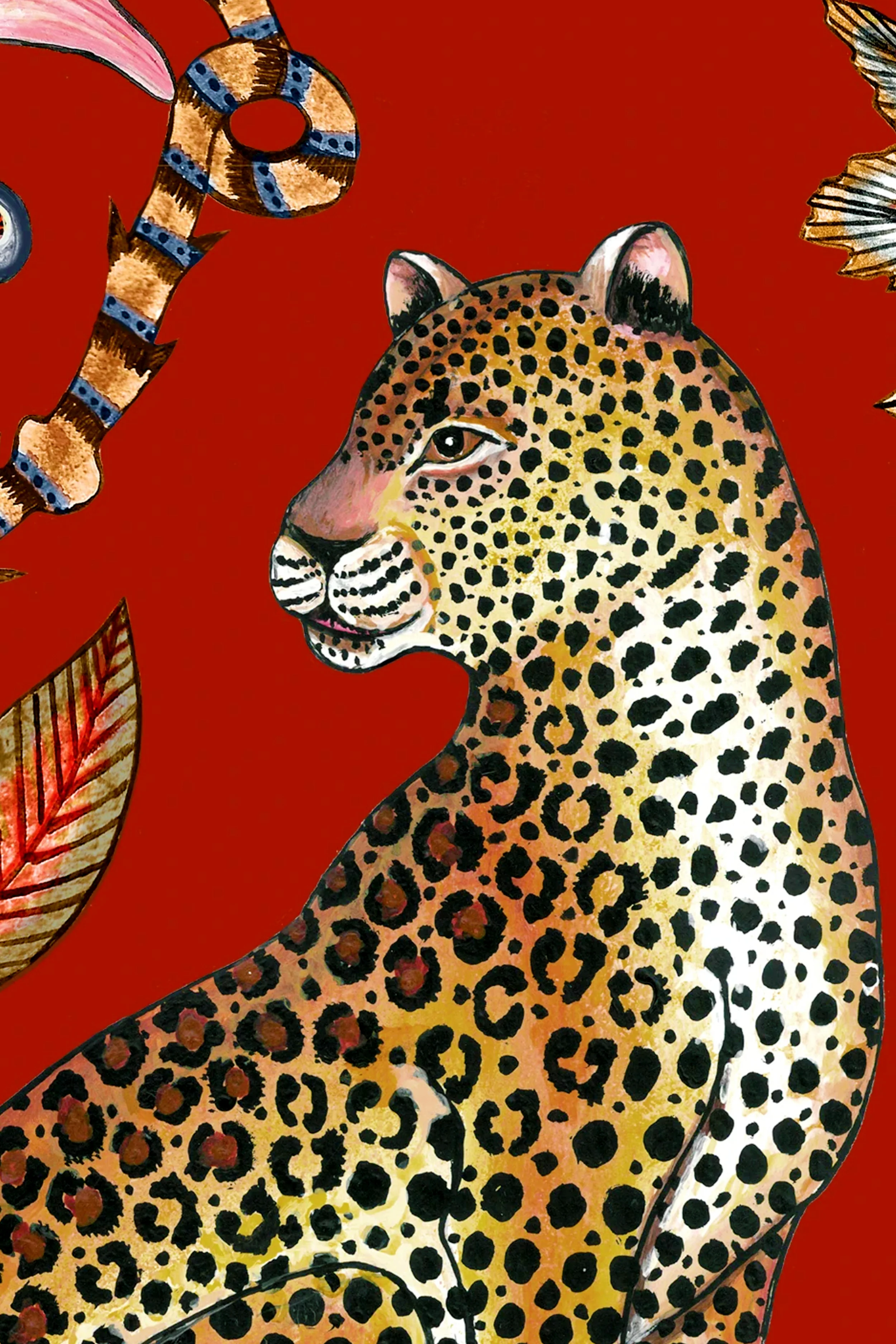 Royal Red Leopard Napkins Set Of 2 - Image 4