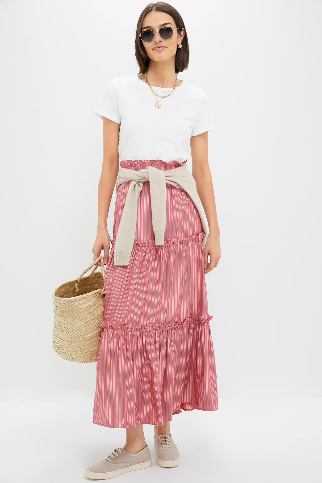 Ruby Red Stripe Prado Skirt - Image 5