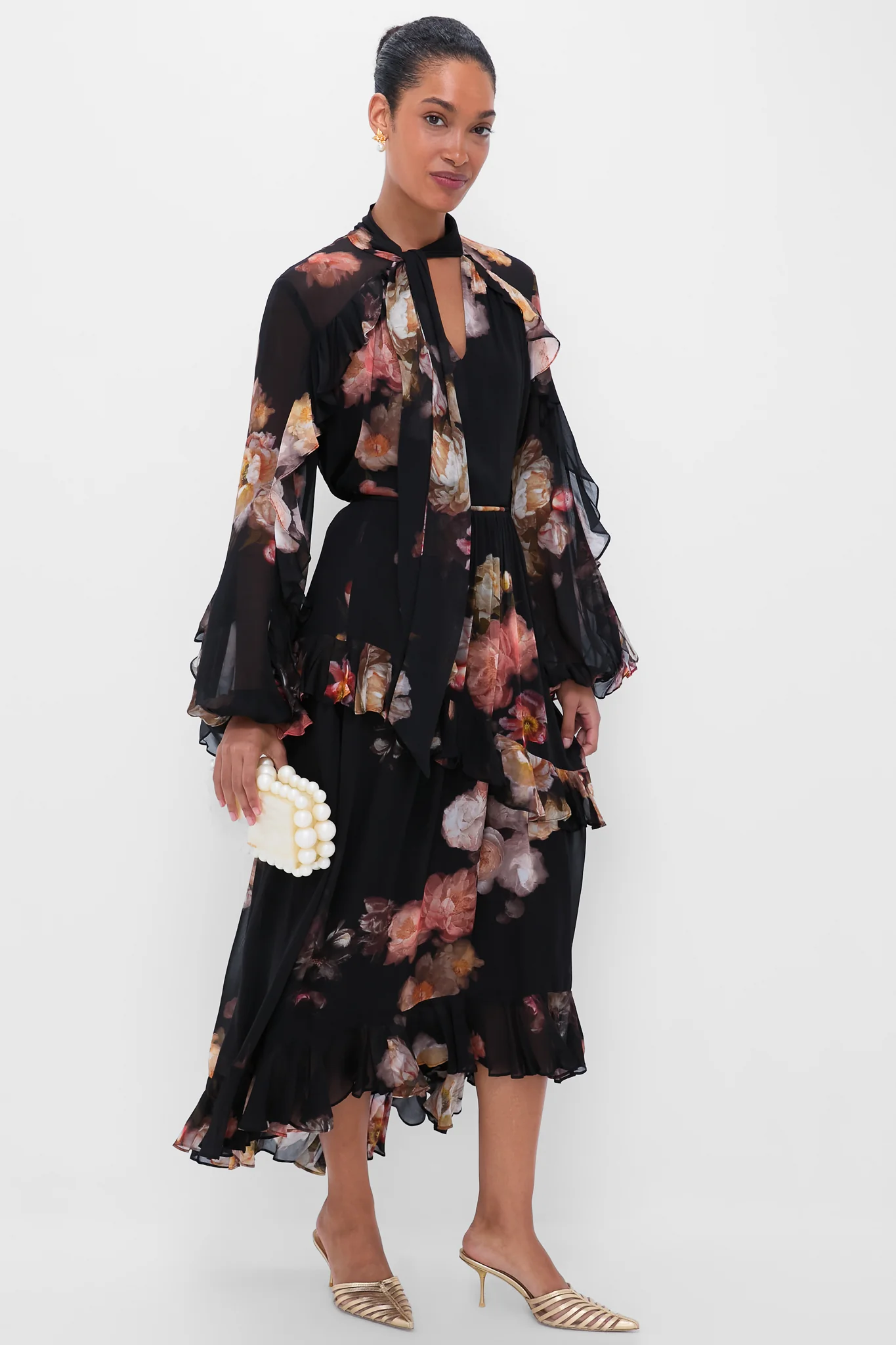 Russet Floral Hypnotic Flutter Blouse - Image 2
