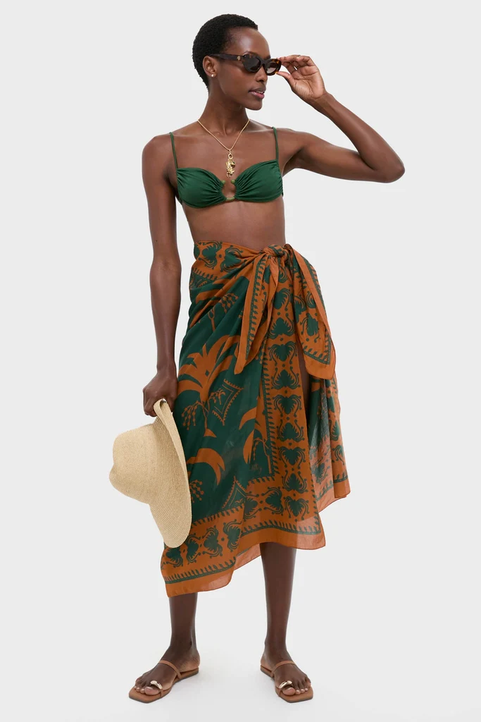 Rust and Dark Green Dance of Pareo - Image 6