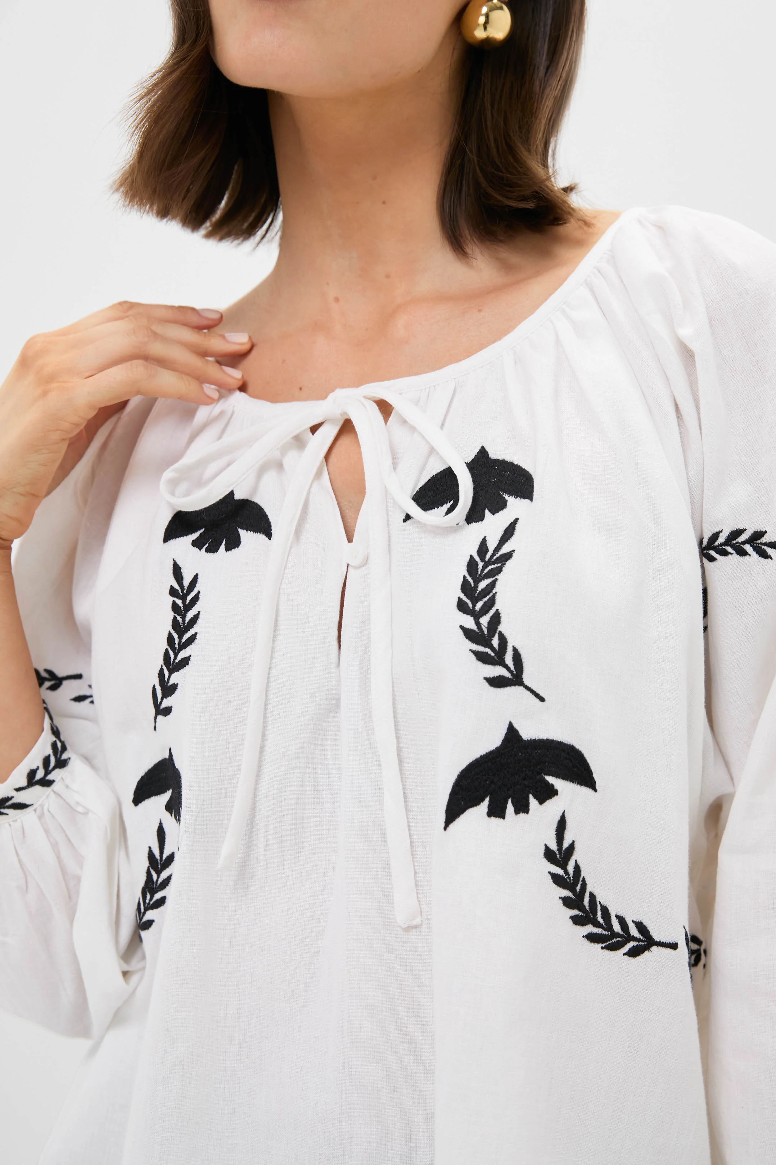 Salt Organic Lucy Dove Embroidery Blouse - Image 5