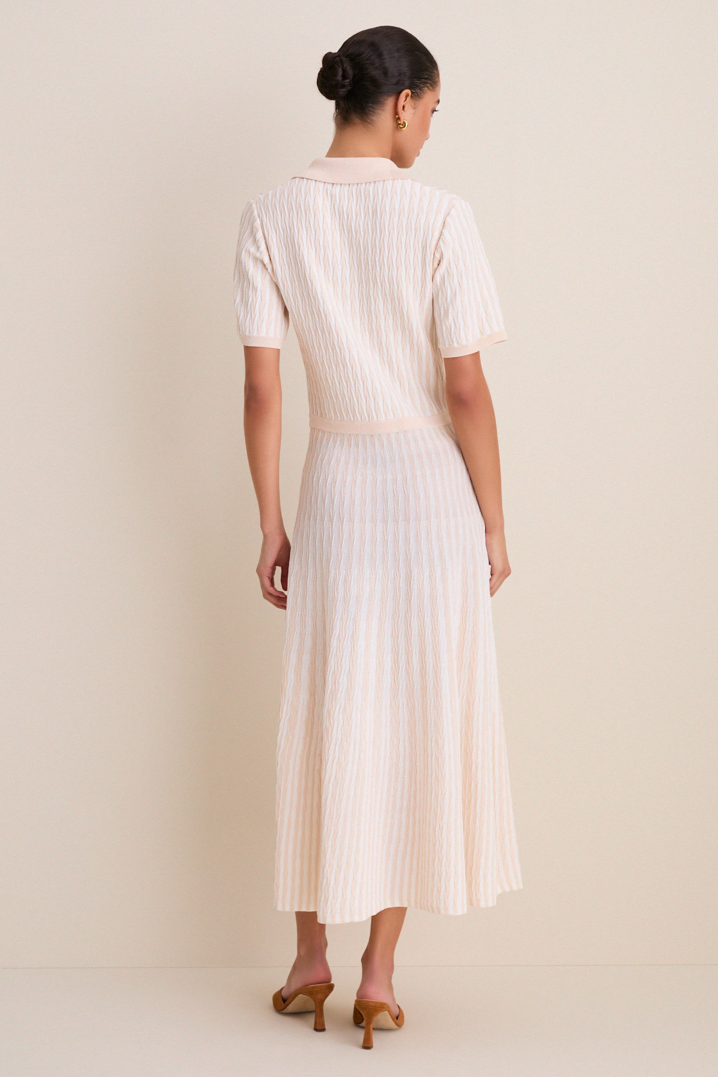 Blush and Ivory Knit Maude Polo Dress - Image 4