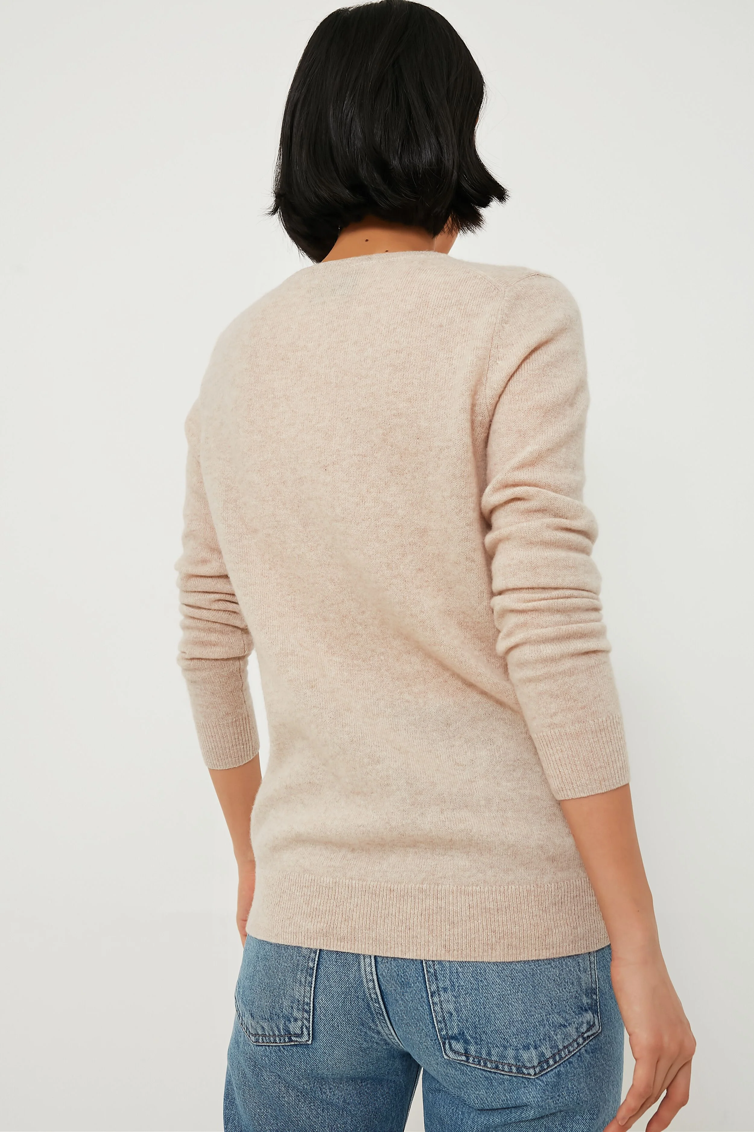 Sandstone Cashmere V-Neck Sweater - Image 4