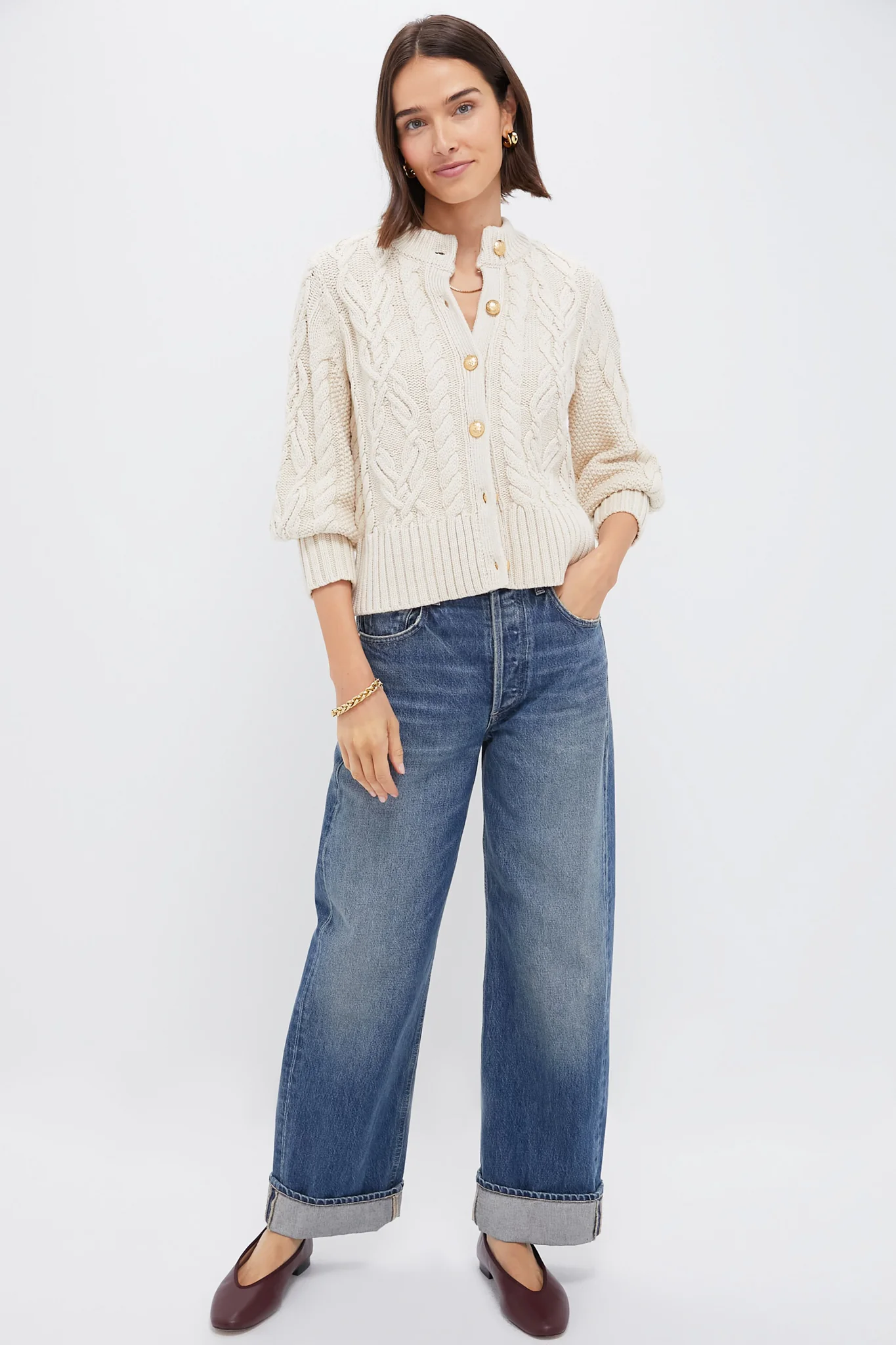 Sandstone Cotton Colette Cardigan - Image 6