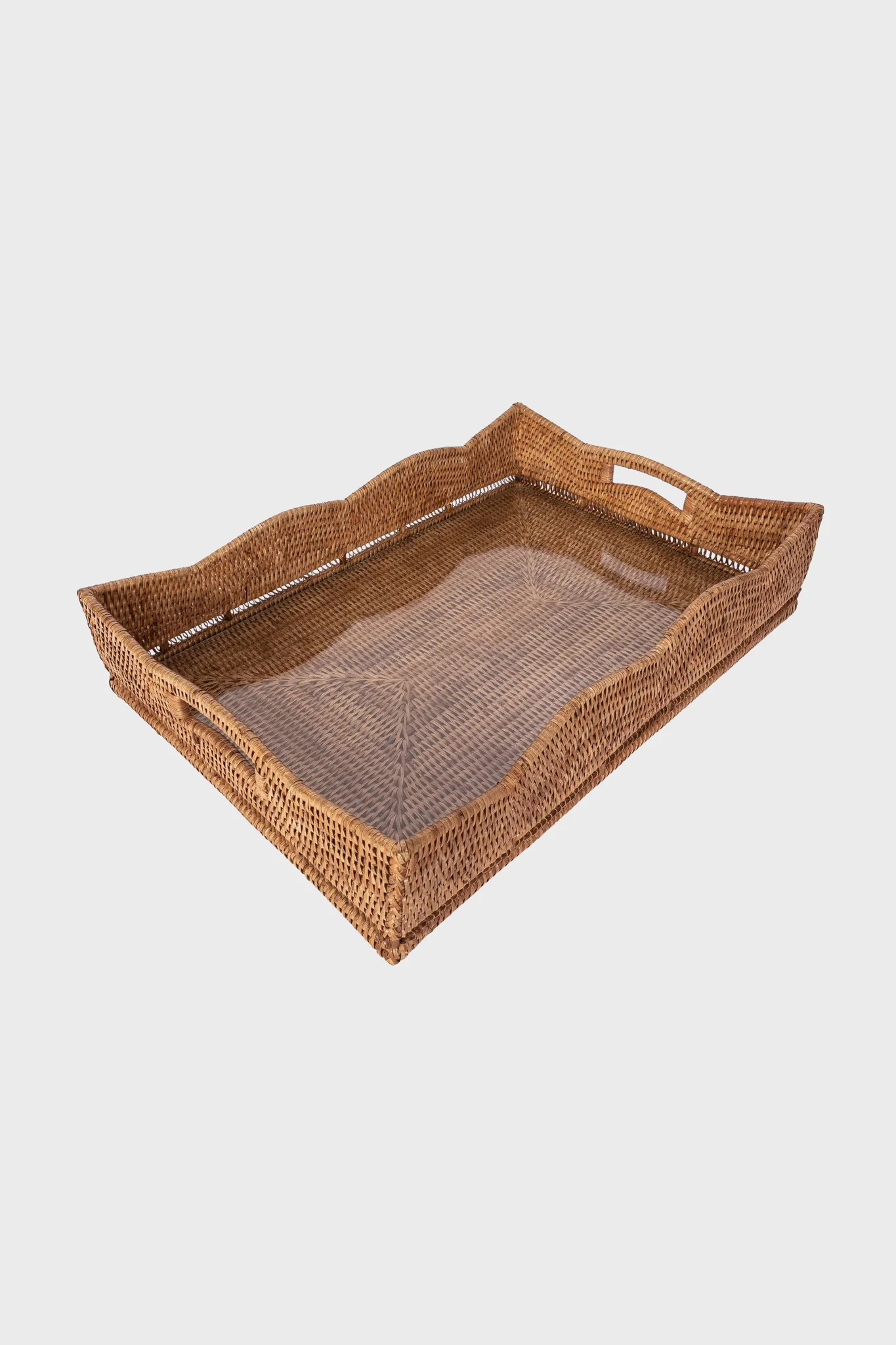 Scallop Rattan Tray