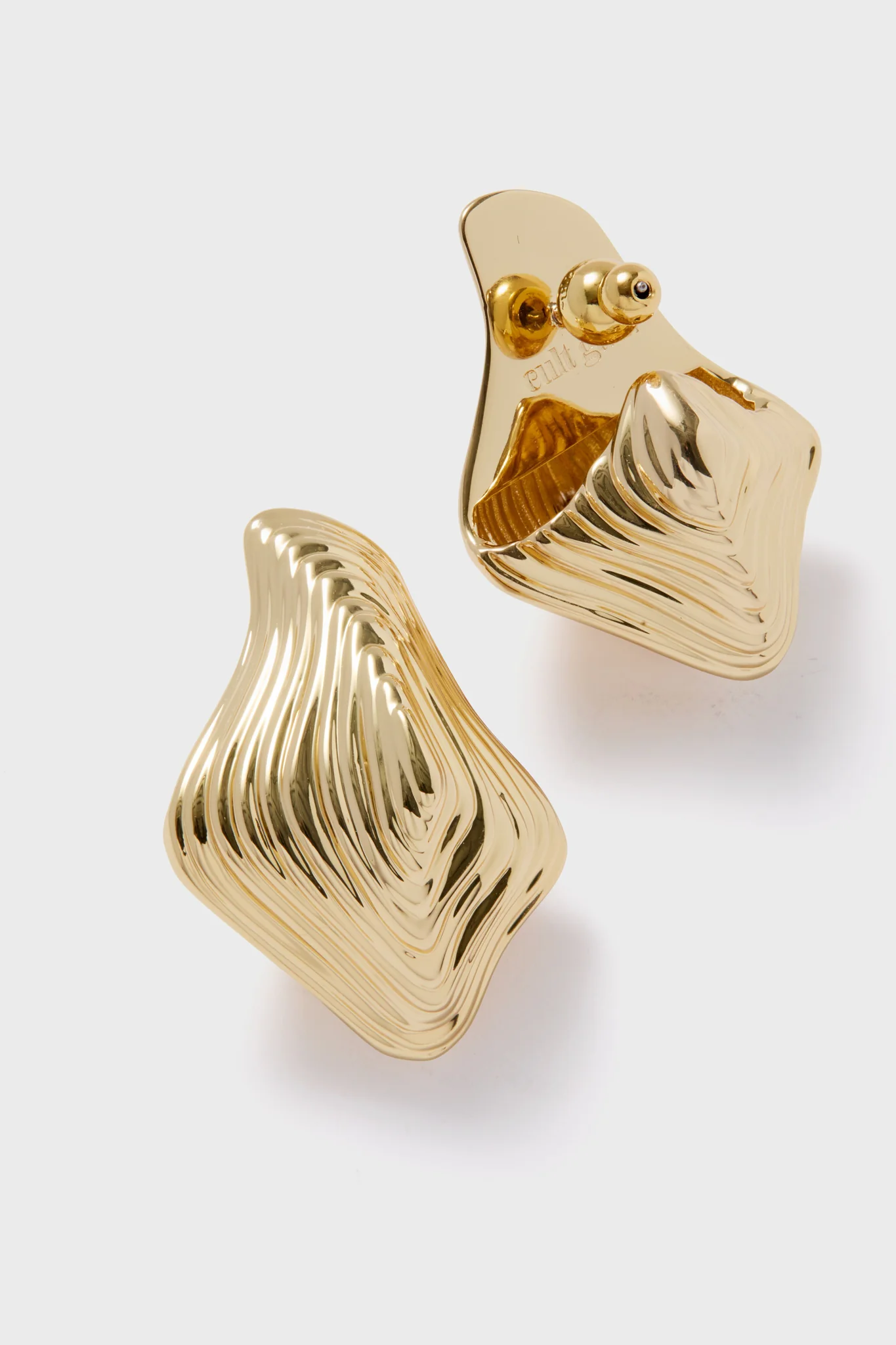 Shiny Brass Relic Earrings - Image 3