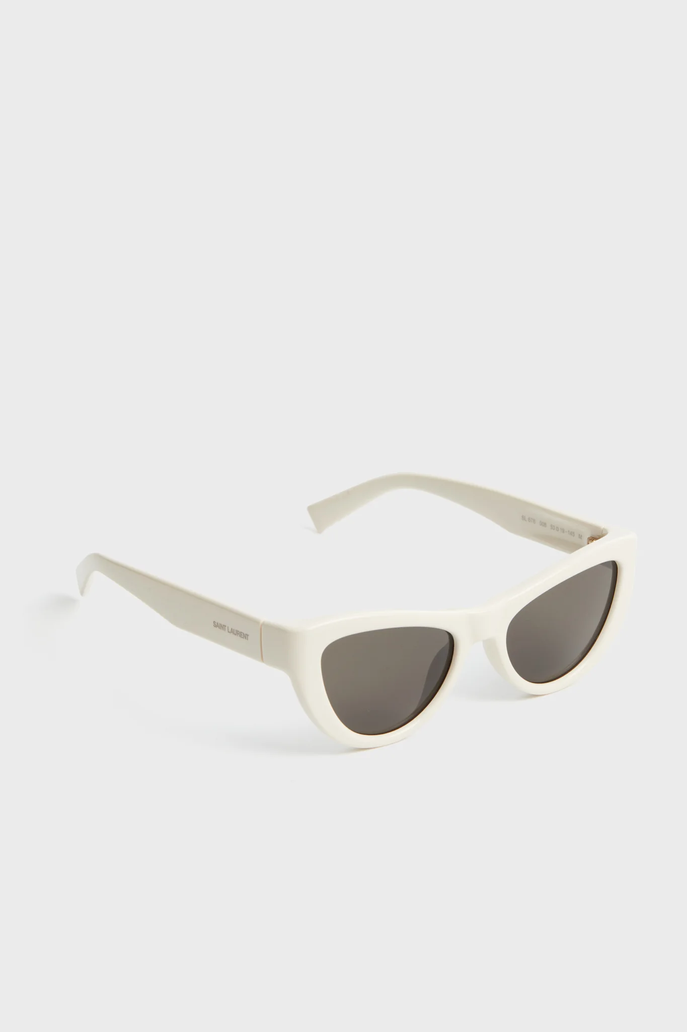 Shiny Solid Ivory Cat Eye Sunglasses - Image 4