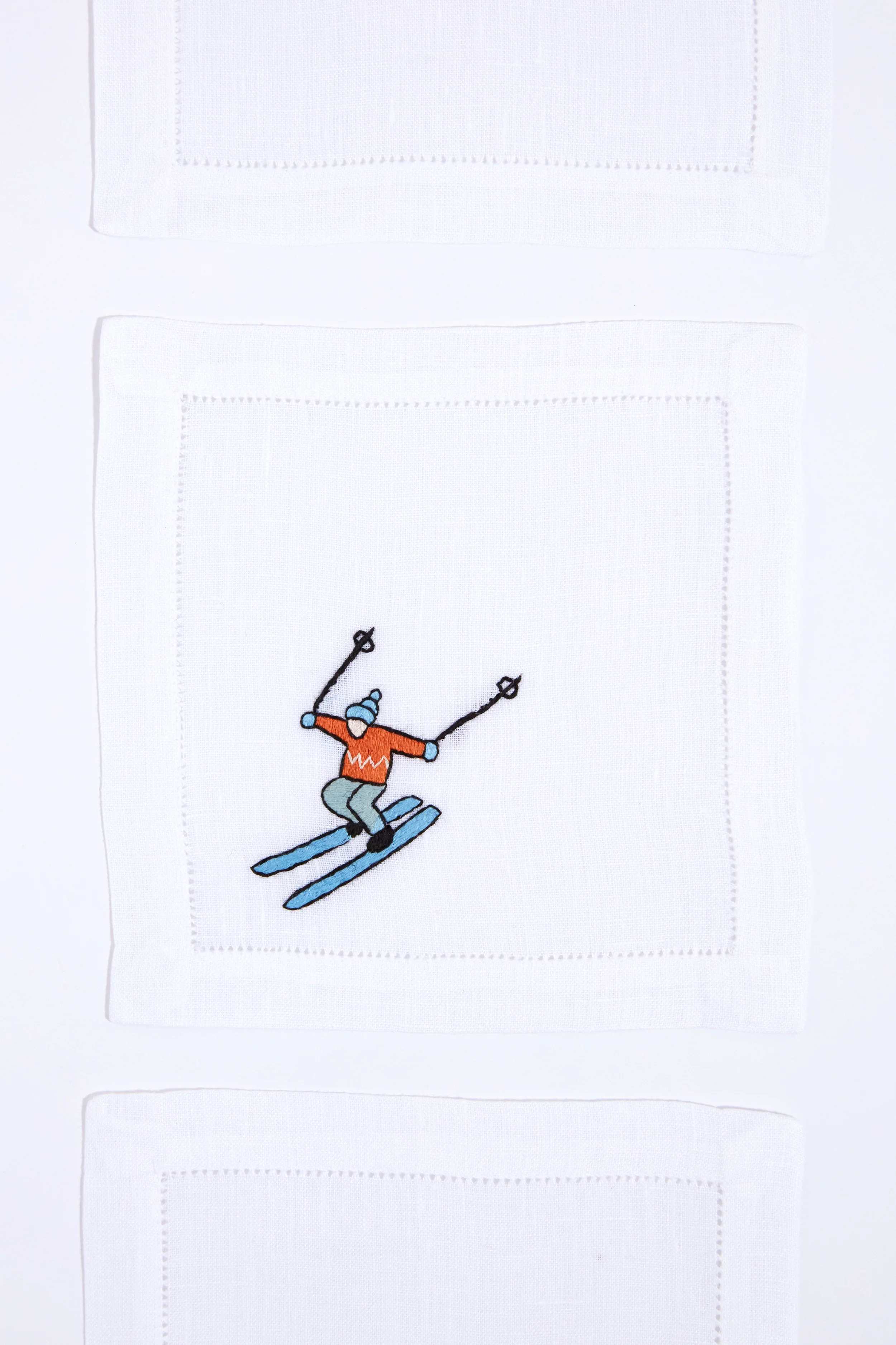 Skiers Cocktail Napkins Set of 4 - Image 3