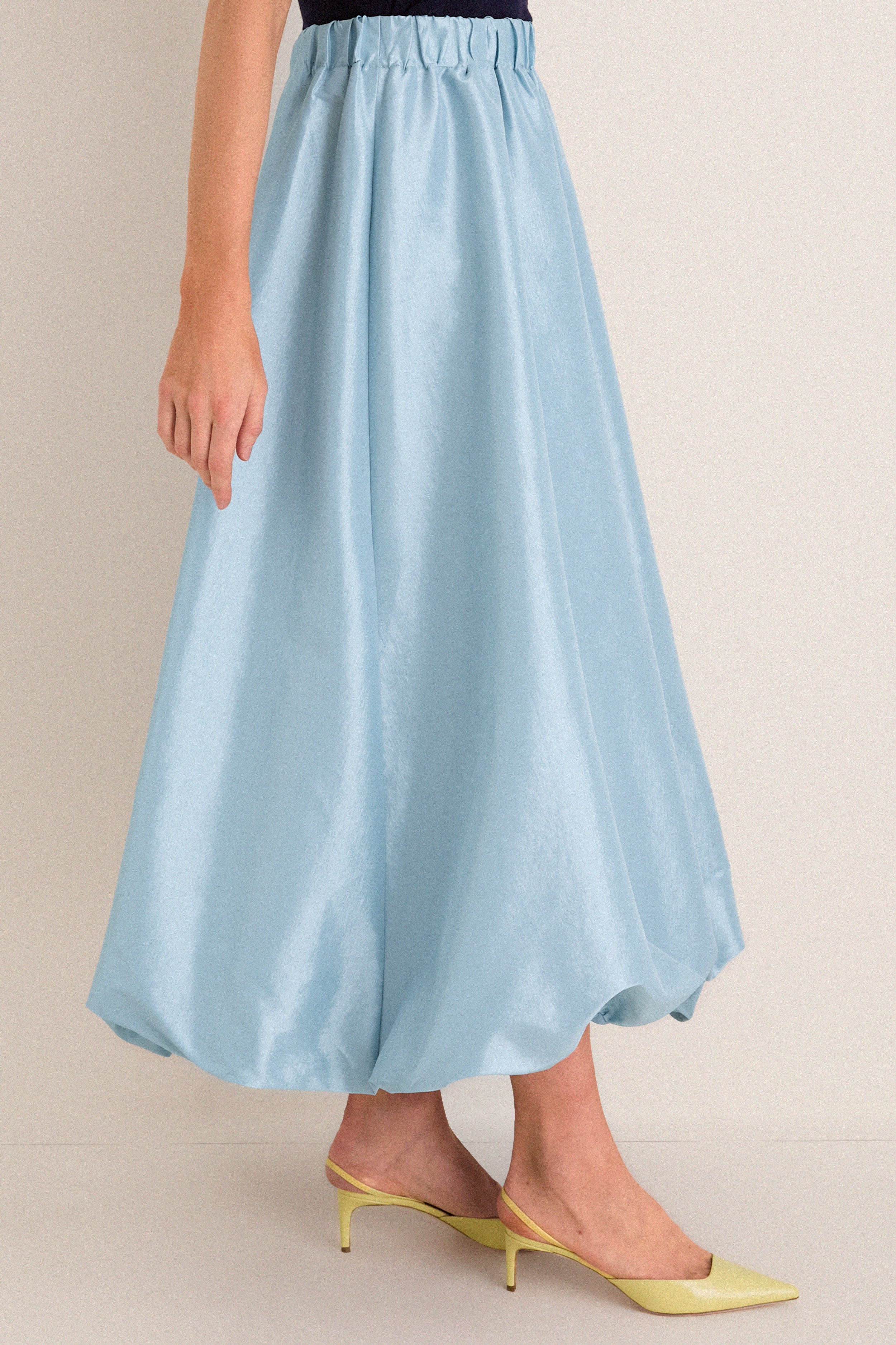 Sky Blue Taffeta Cynthia Bubble Skirt - Image 4
