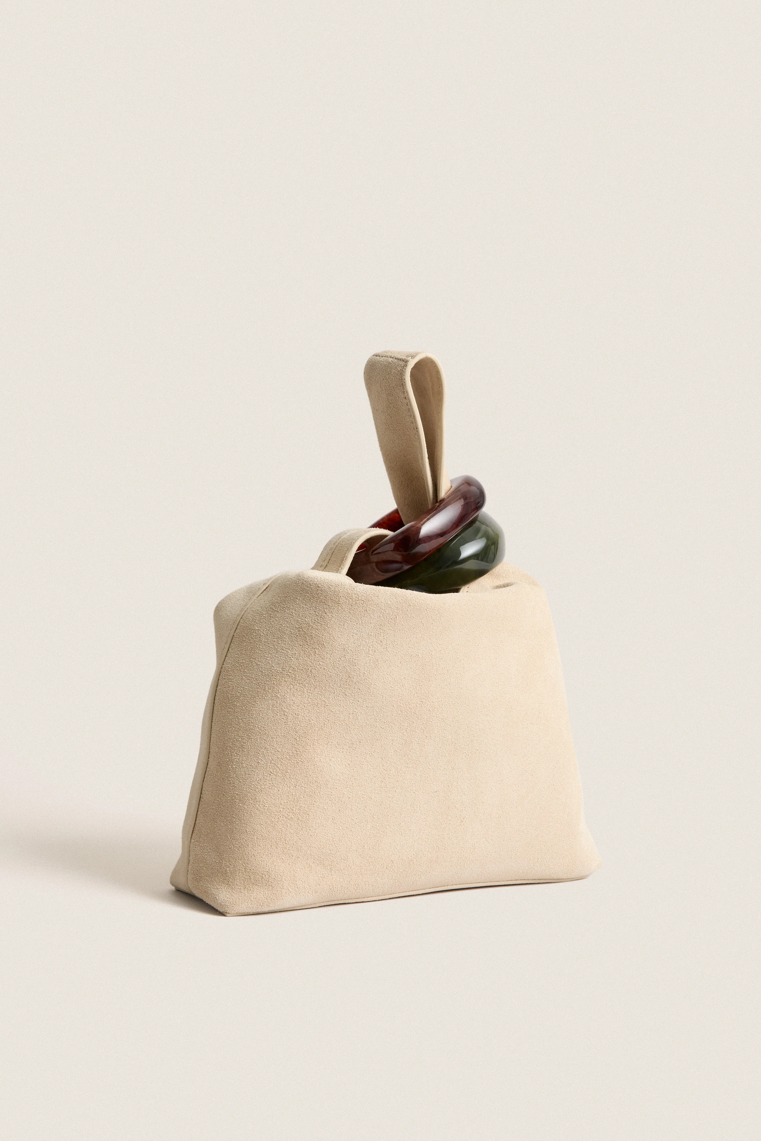 Stone Khaki Suede Veronica Beard Swing Bag - Image 4