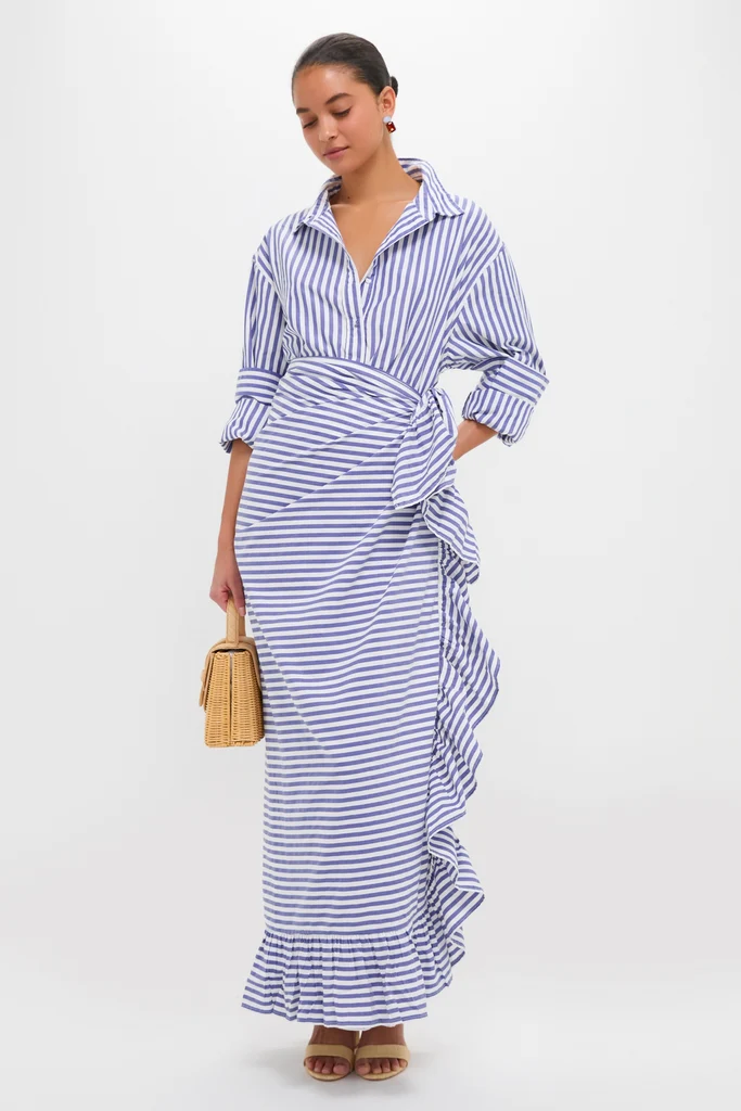 Stripe Blue and White Classic Button Down Shirt - Image 2