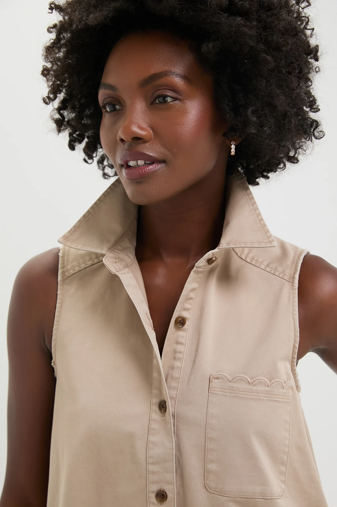 Tan Khaki Sleeveless Callahan Dress - Image 5