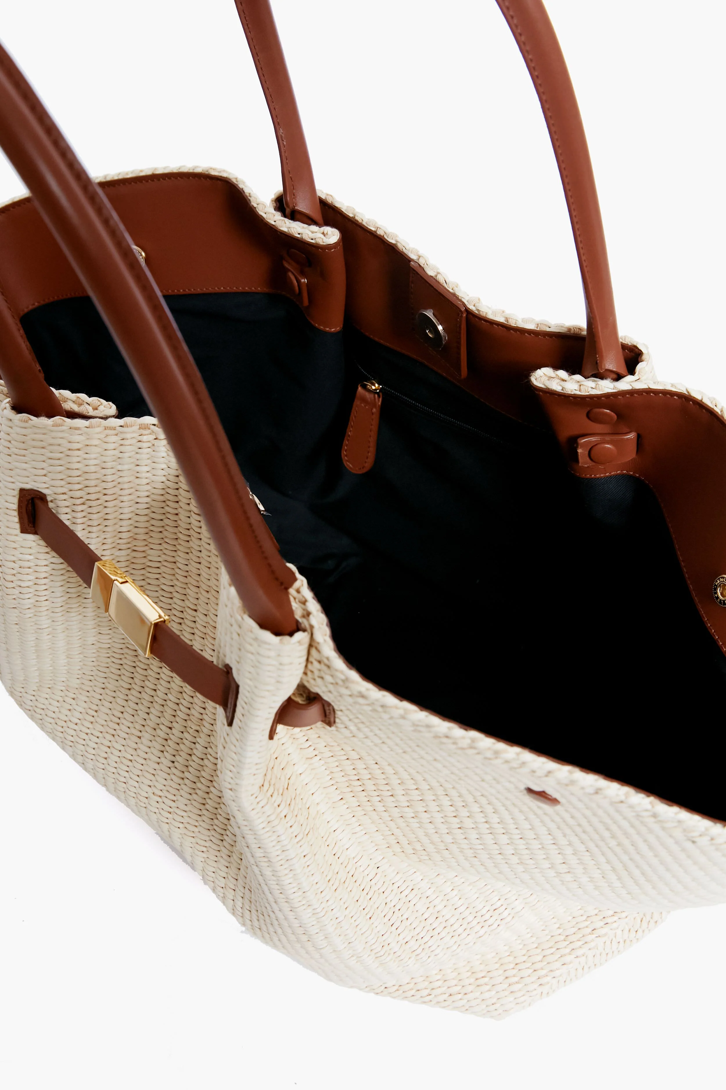 Tan Natural Raffia New York Bag - Image 6