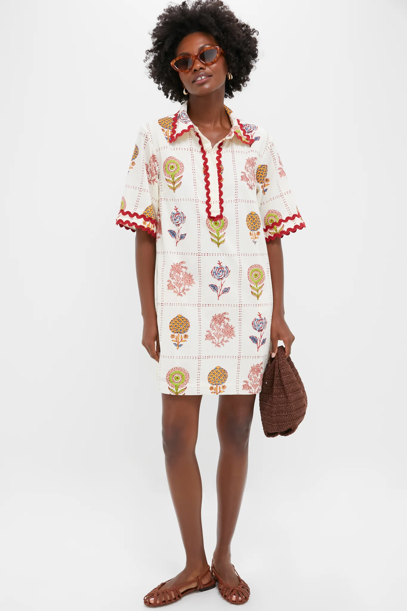Taormina Cream Collared Mini Shirt Dress - Image 2