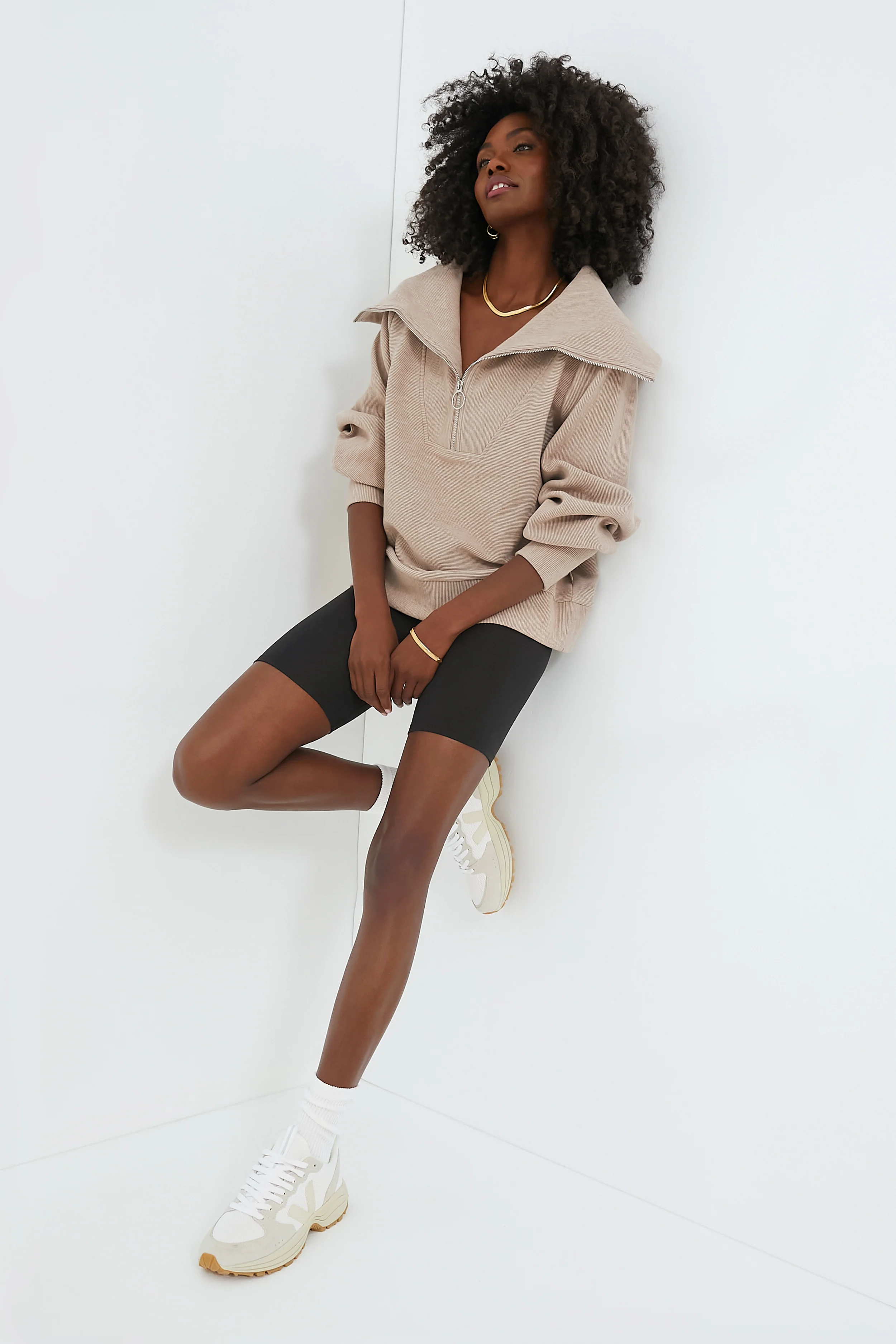 Taupe Marl Vine Half Zip - Image 6