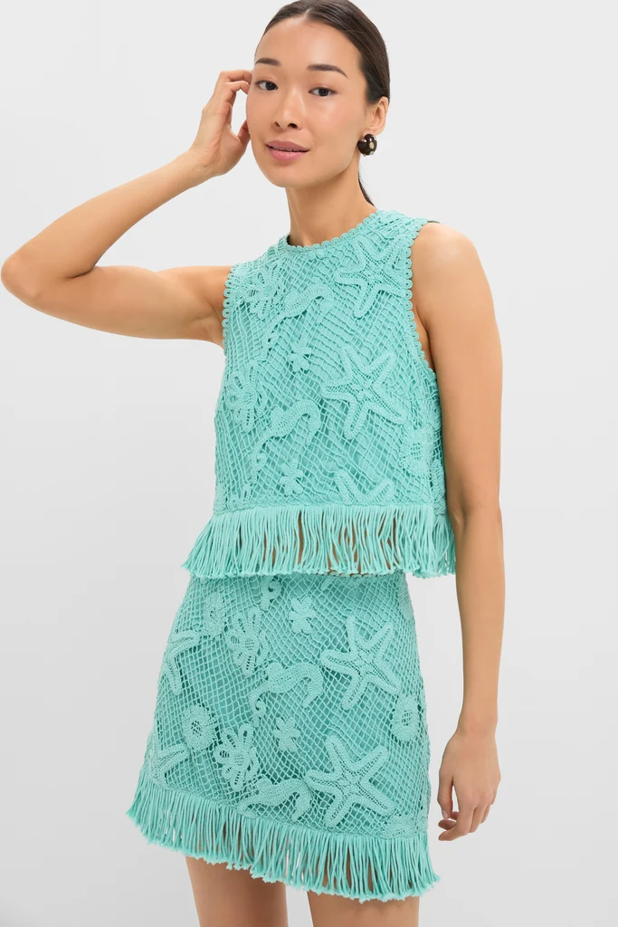 Teal Samia Fringe Set