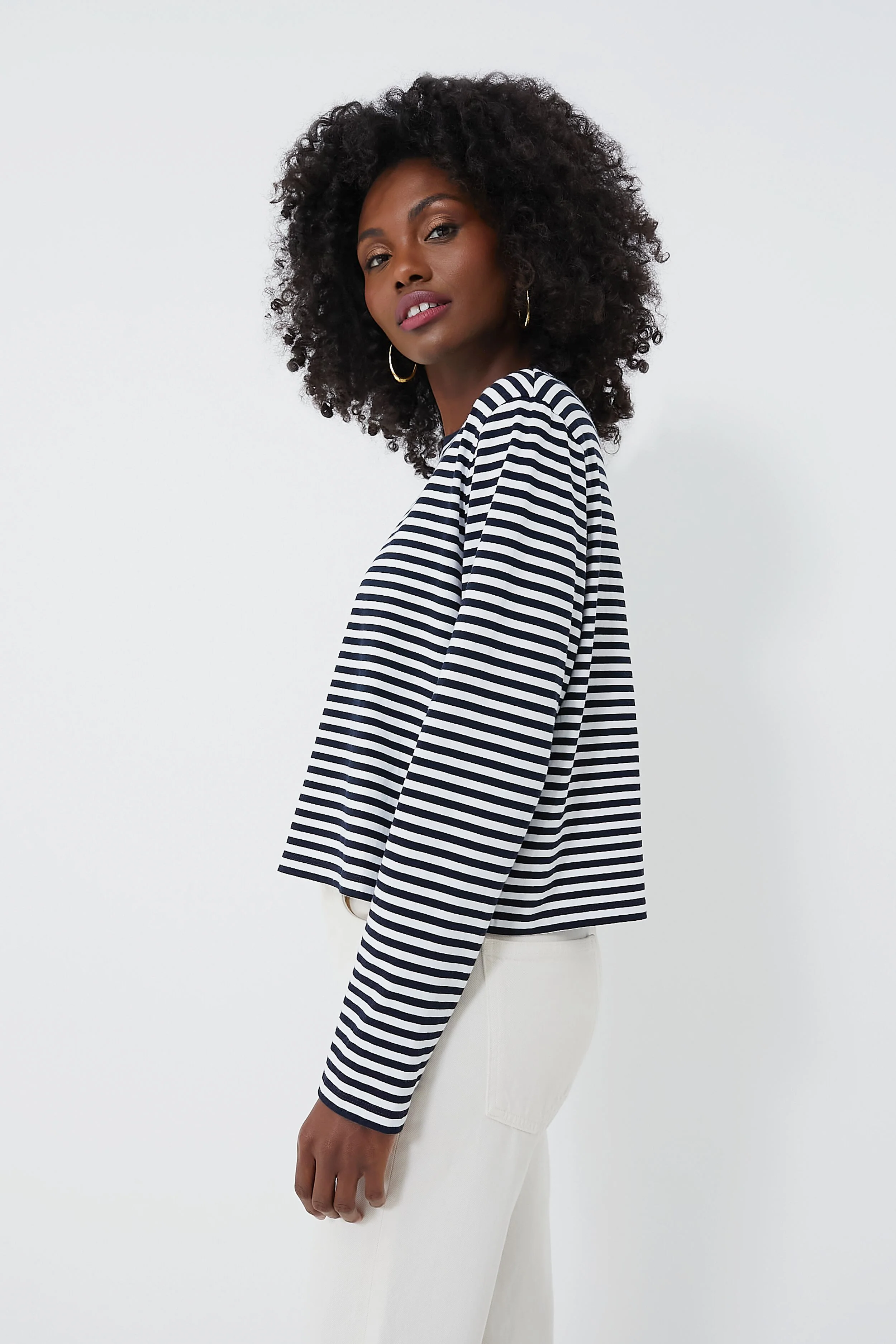 The Navy and White Venice Tee - Image 3