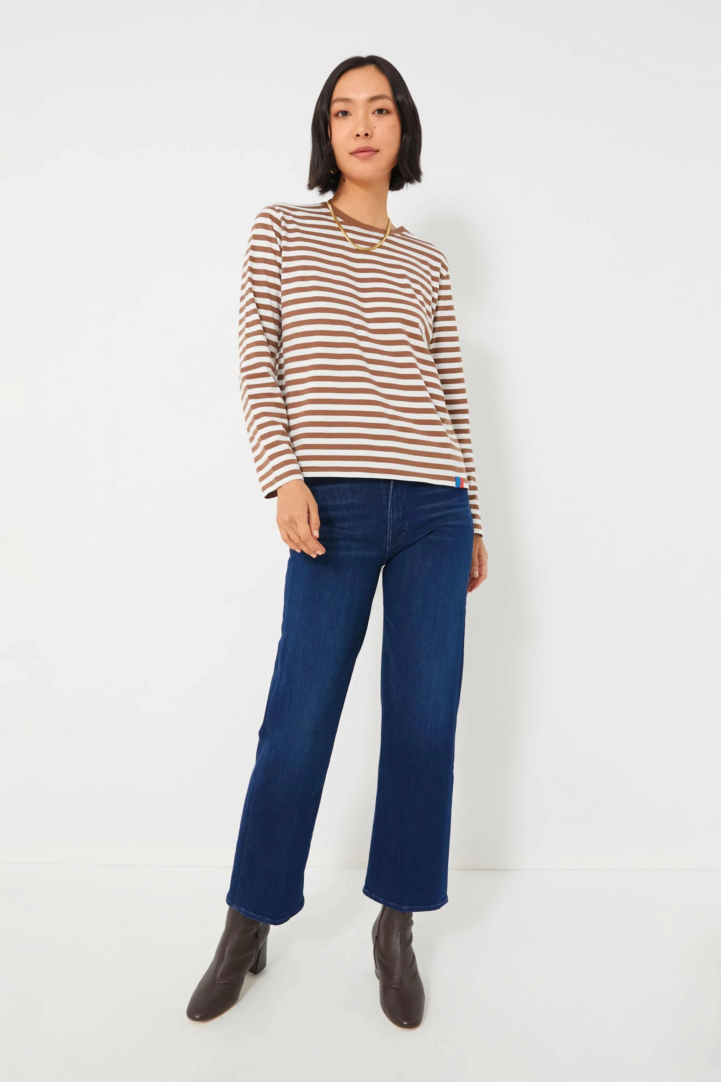 The Walnut and Cream Modern Long Tee - Image 6