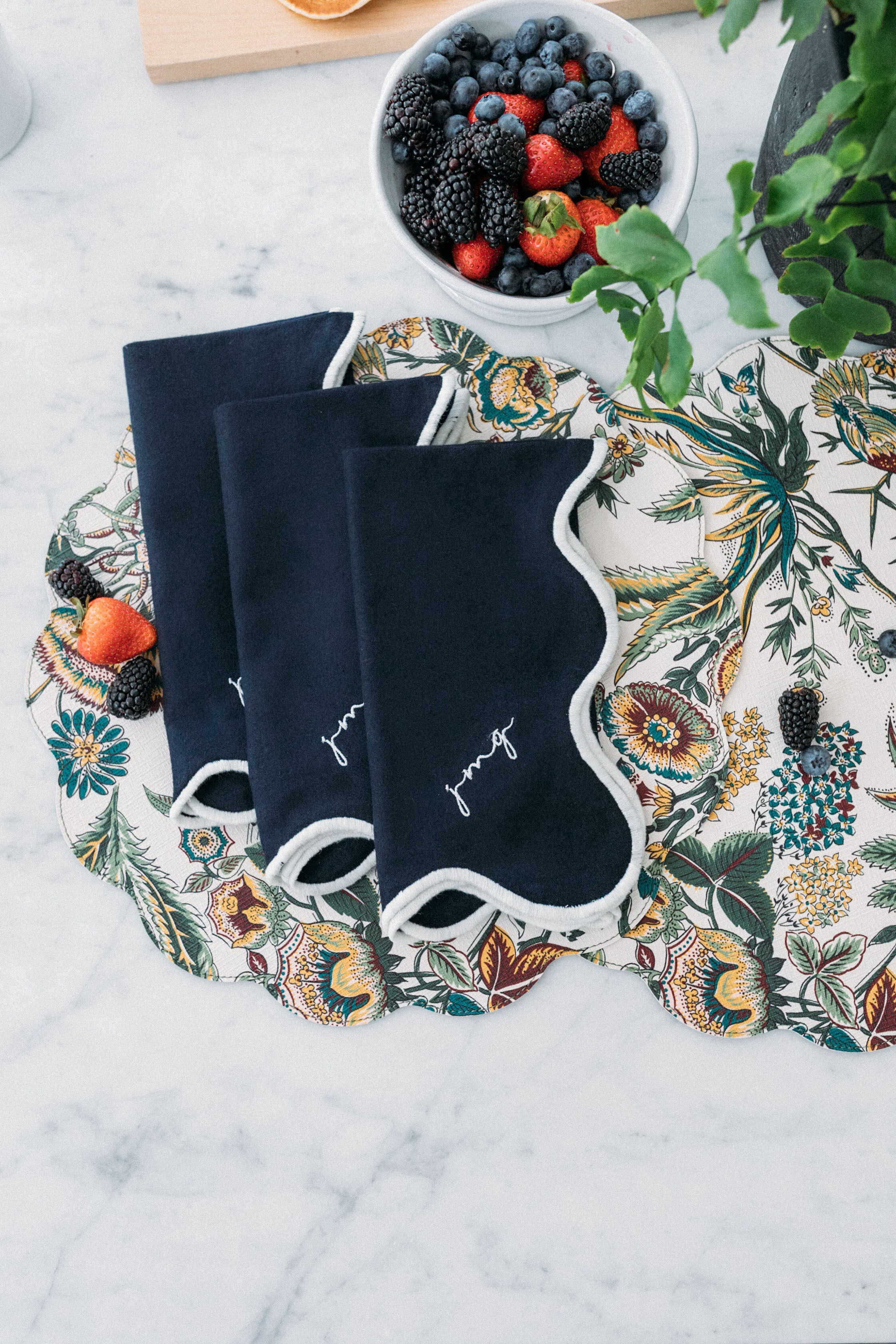 Verdant Floral Reversible Wipeable Placemats Set of 4 - Image 5