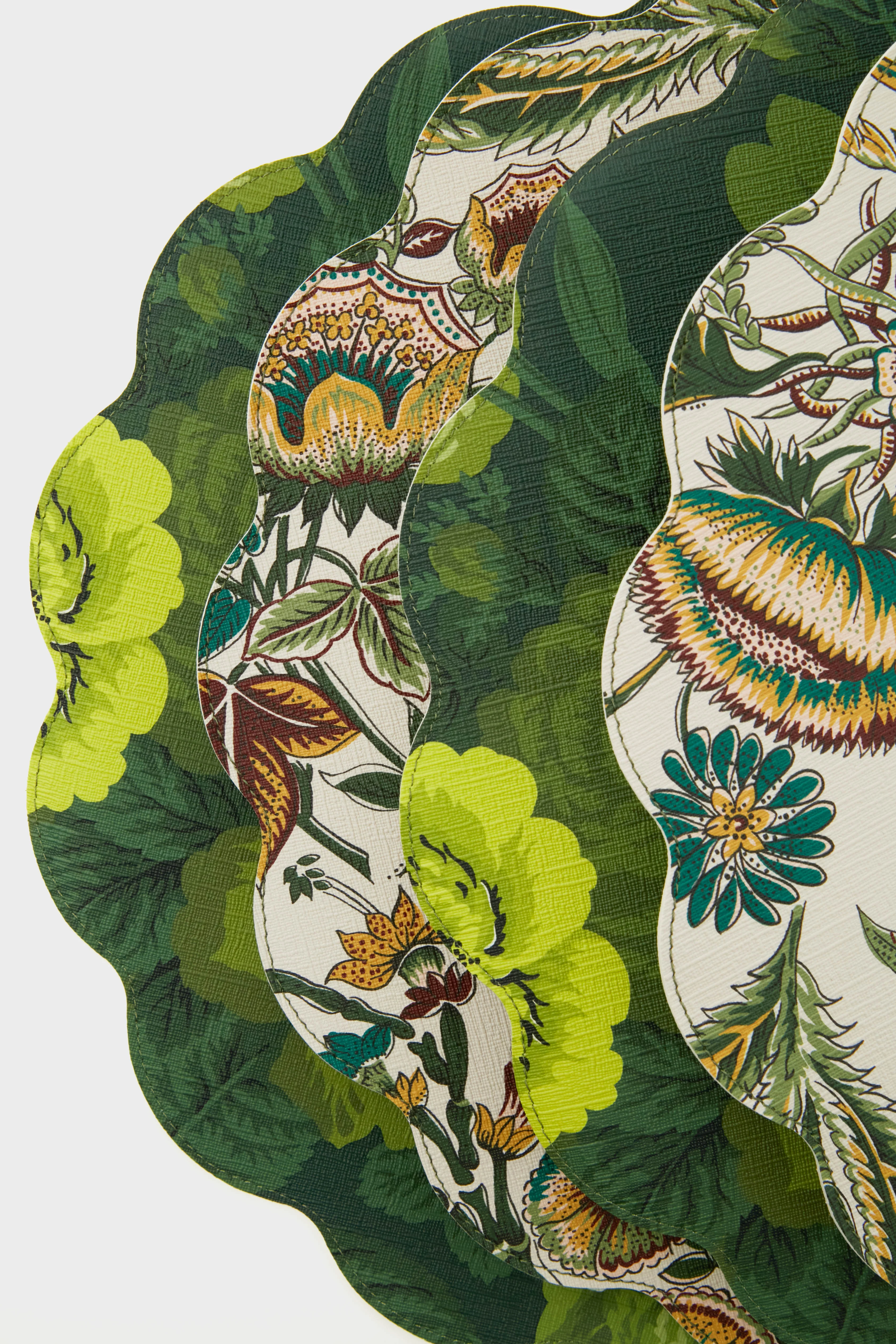 Verdant Floral Reversible Wipeable Placemats Set of 4 - Image 7