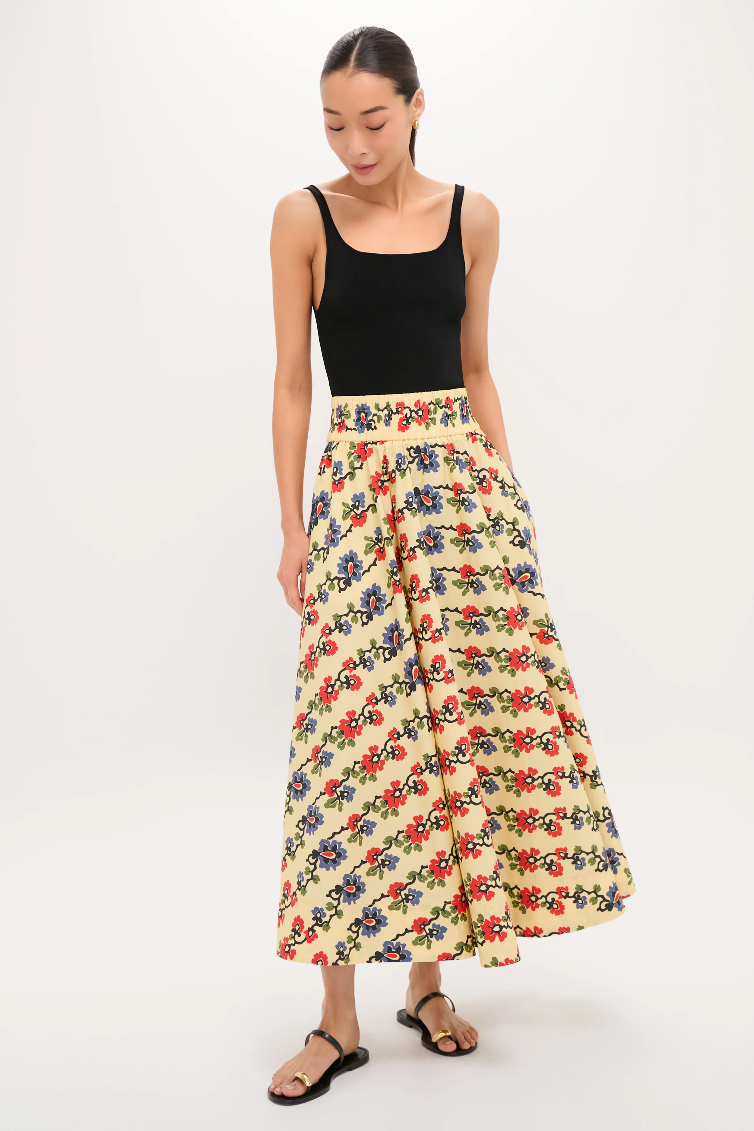 Victory Garden Floral Stripe Myrtle Maxi Skirt - Image 6