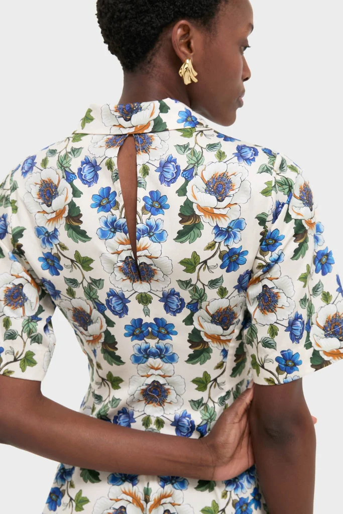 Vine Flower Off White Posie Cotton Maxi Dress - Image 5