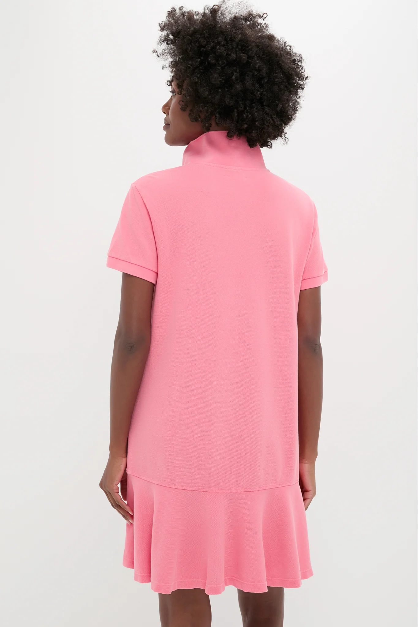 Washed Pink Pique May Polo Dress - Image 4