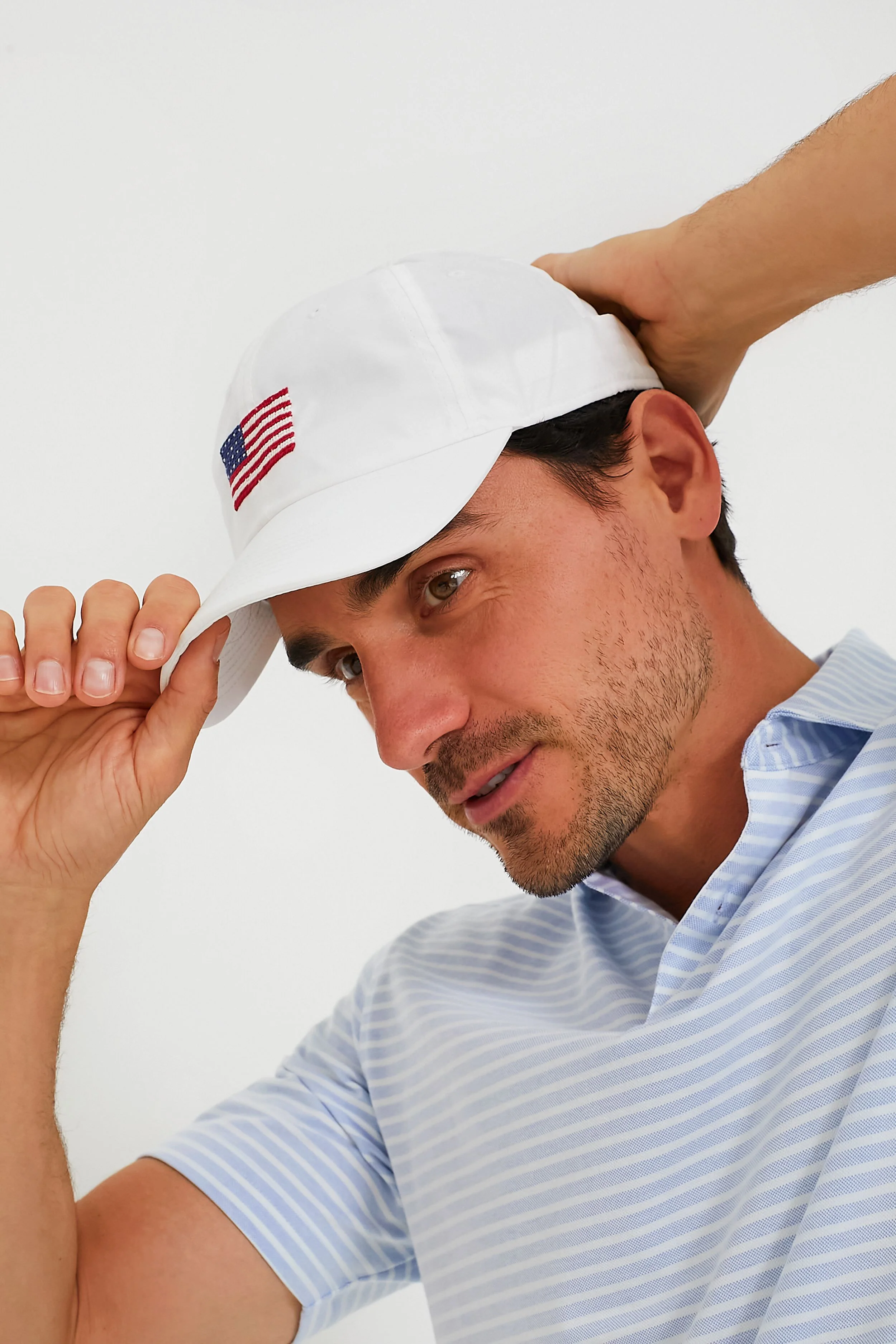 White American Flag Performance Needlepoint Hat - Image 2