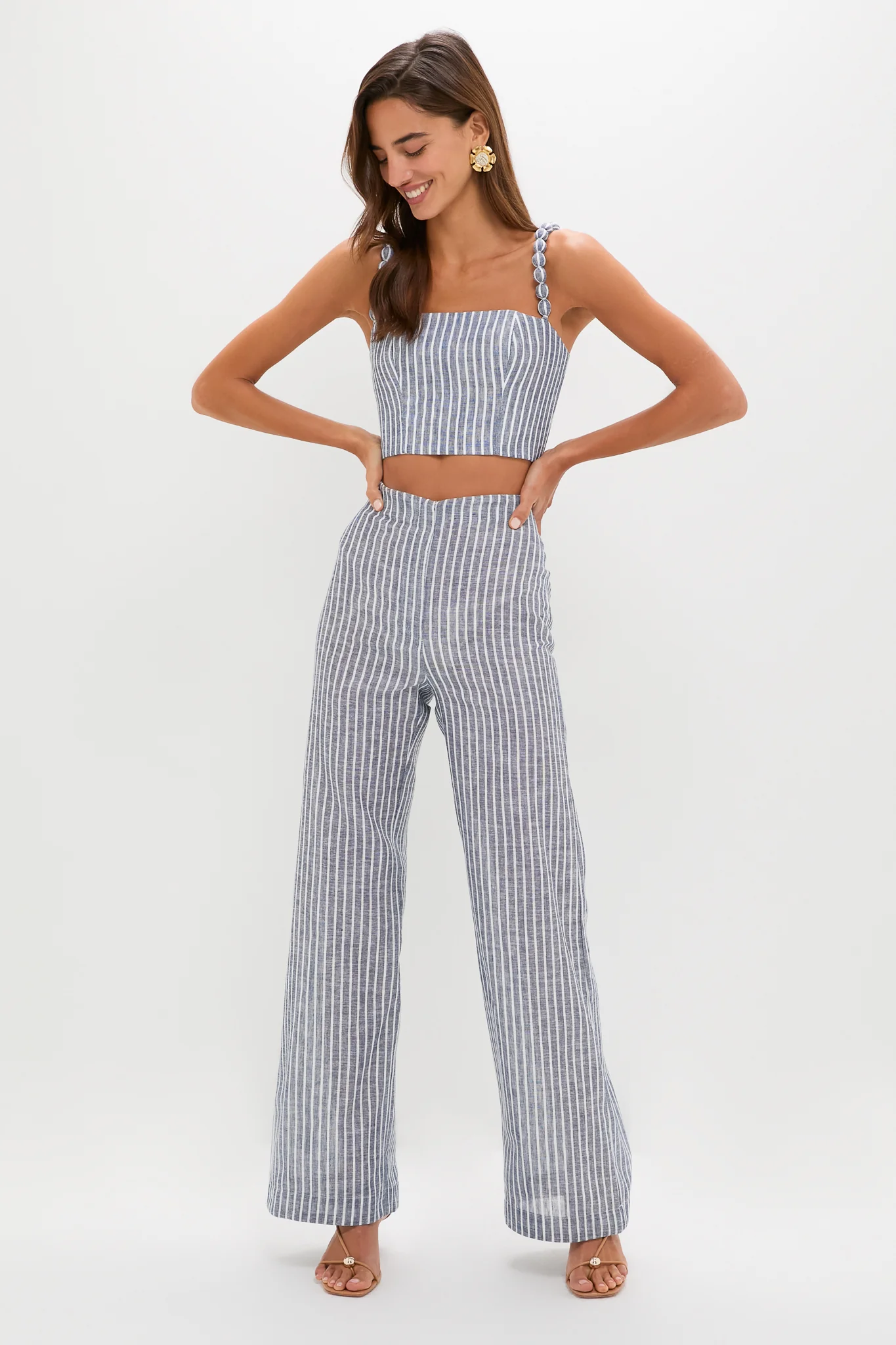 White and Blue Stripes Amor Profundo Pants - Image 6