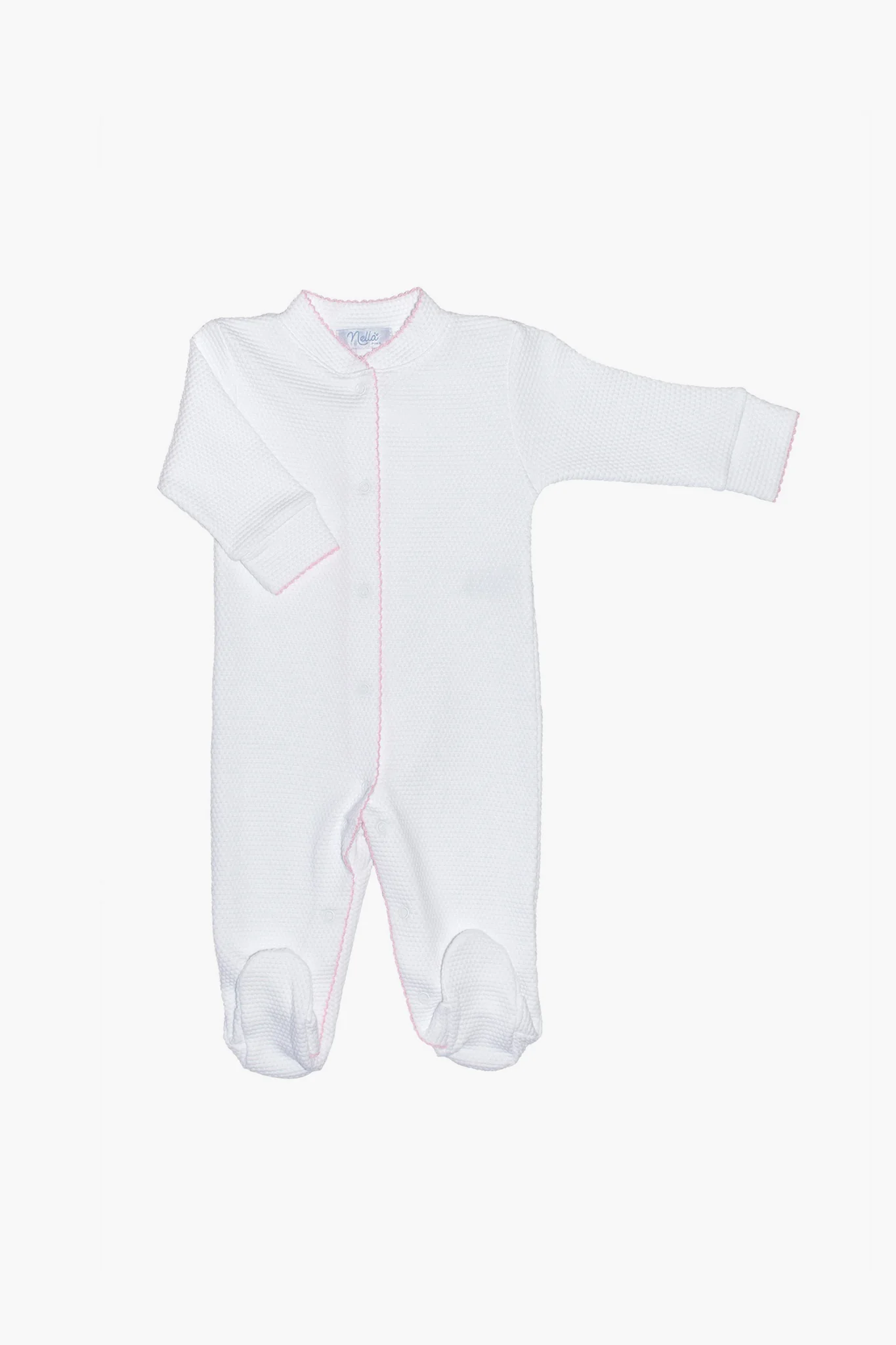 White and Pink Bubble Baby Footie