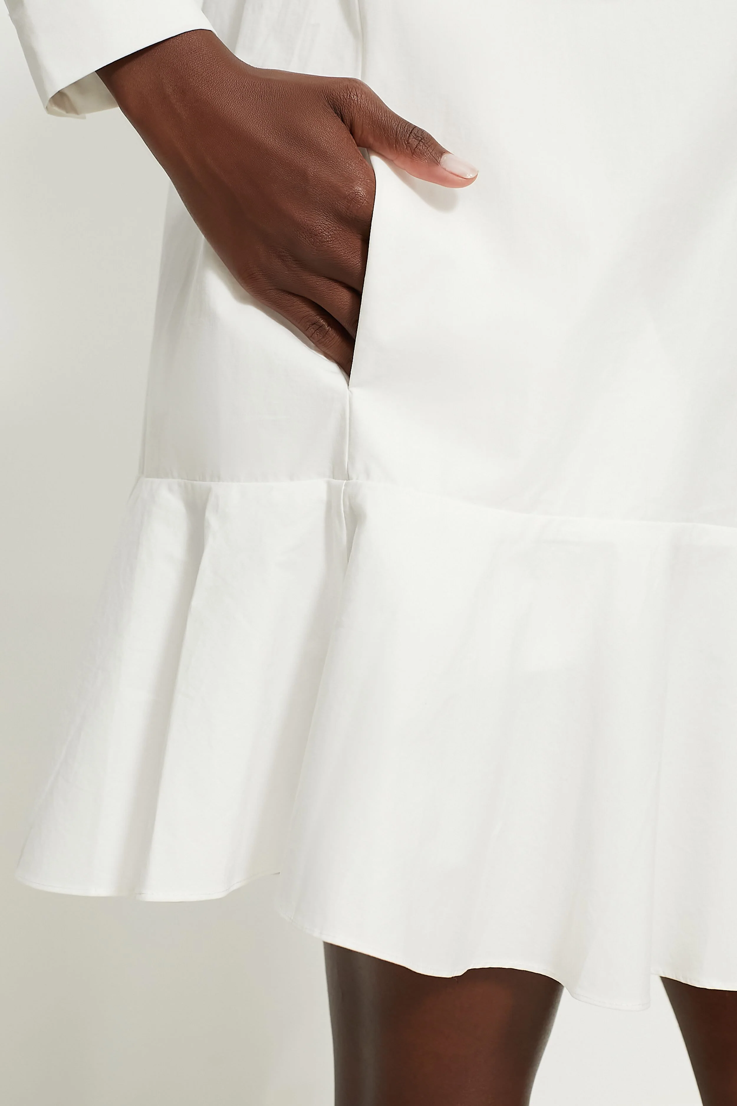 White Cotton Poplin Callahan Shirt Dress - Image 5