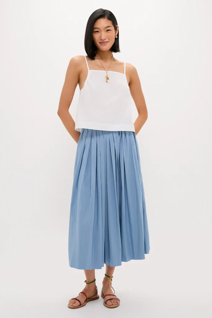 White Cotton Poplin Mandi Top - Image 6