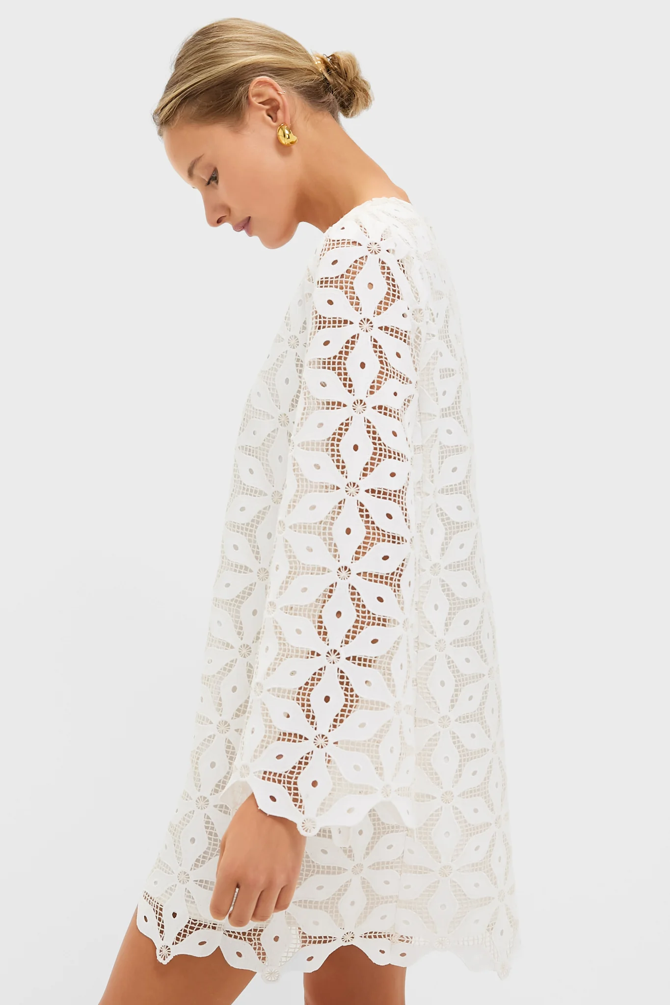 White Floral Lace Camilla Dress - Image 4