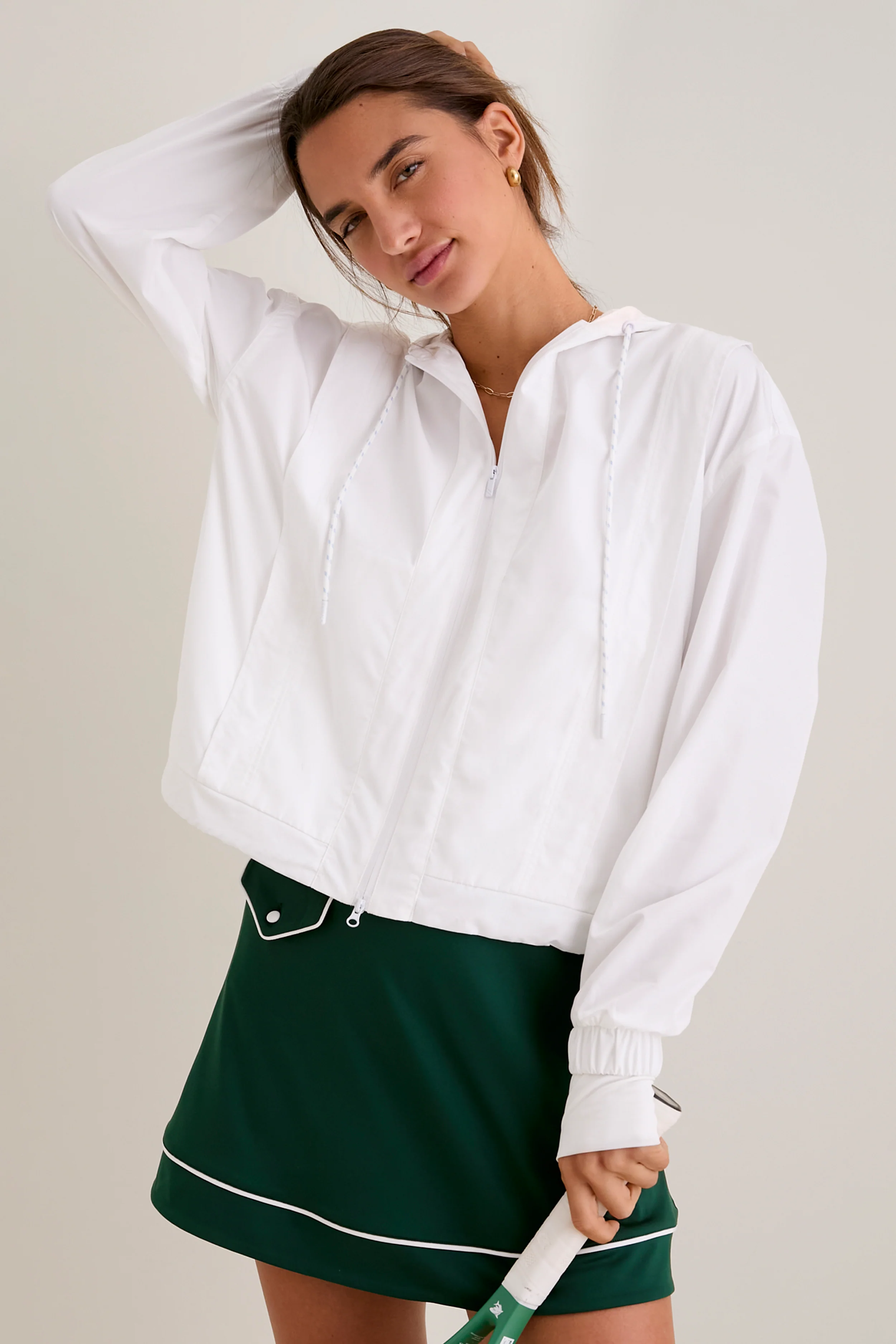 White Gailliot Packable Windbreaker
