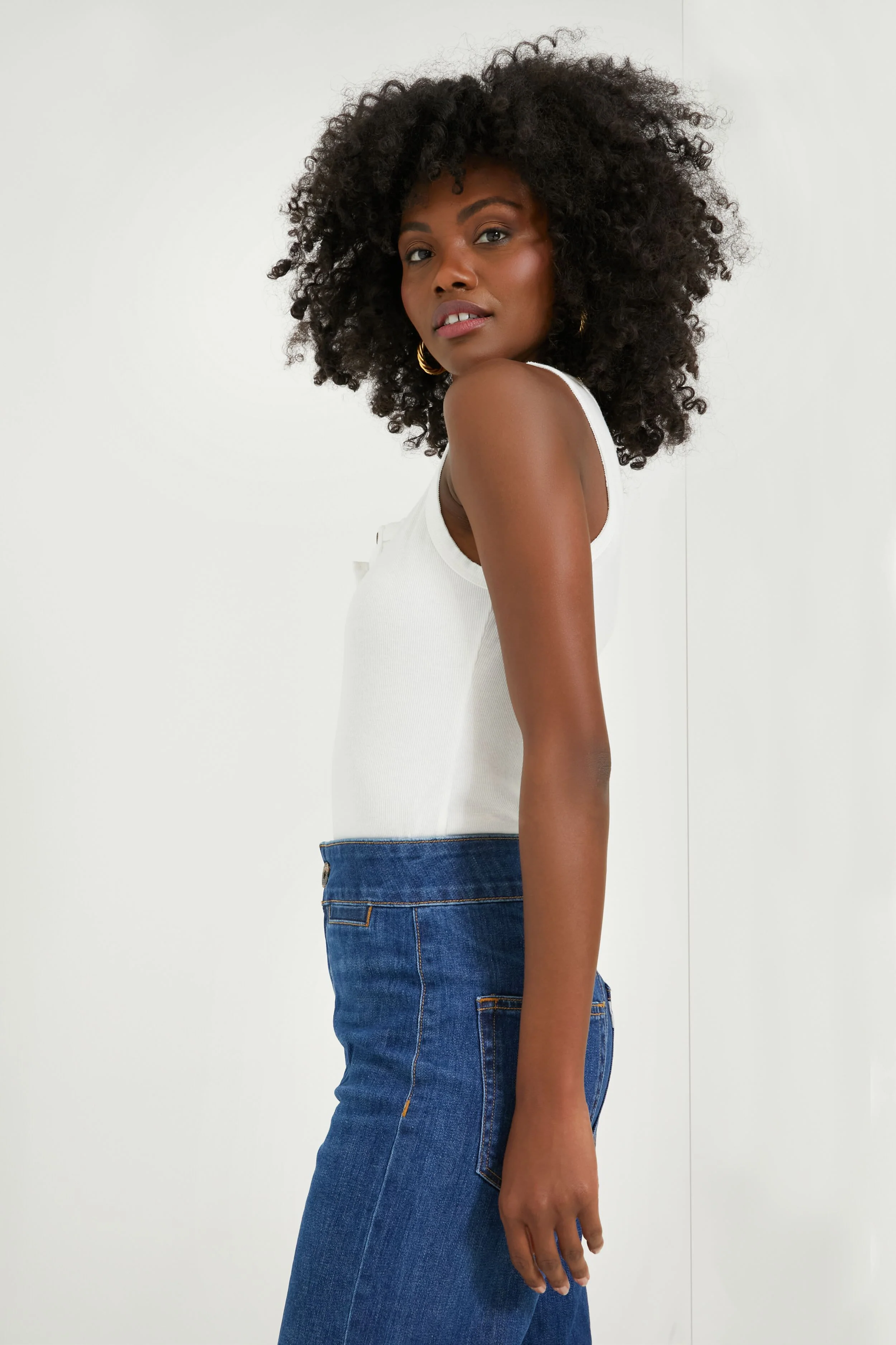White Henley Tank - Image 3