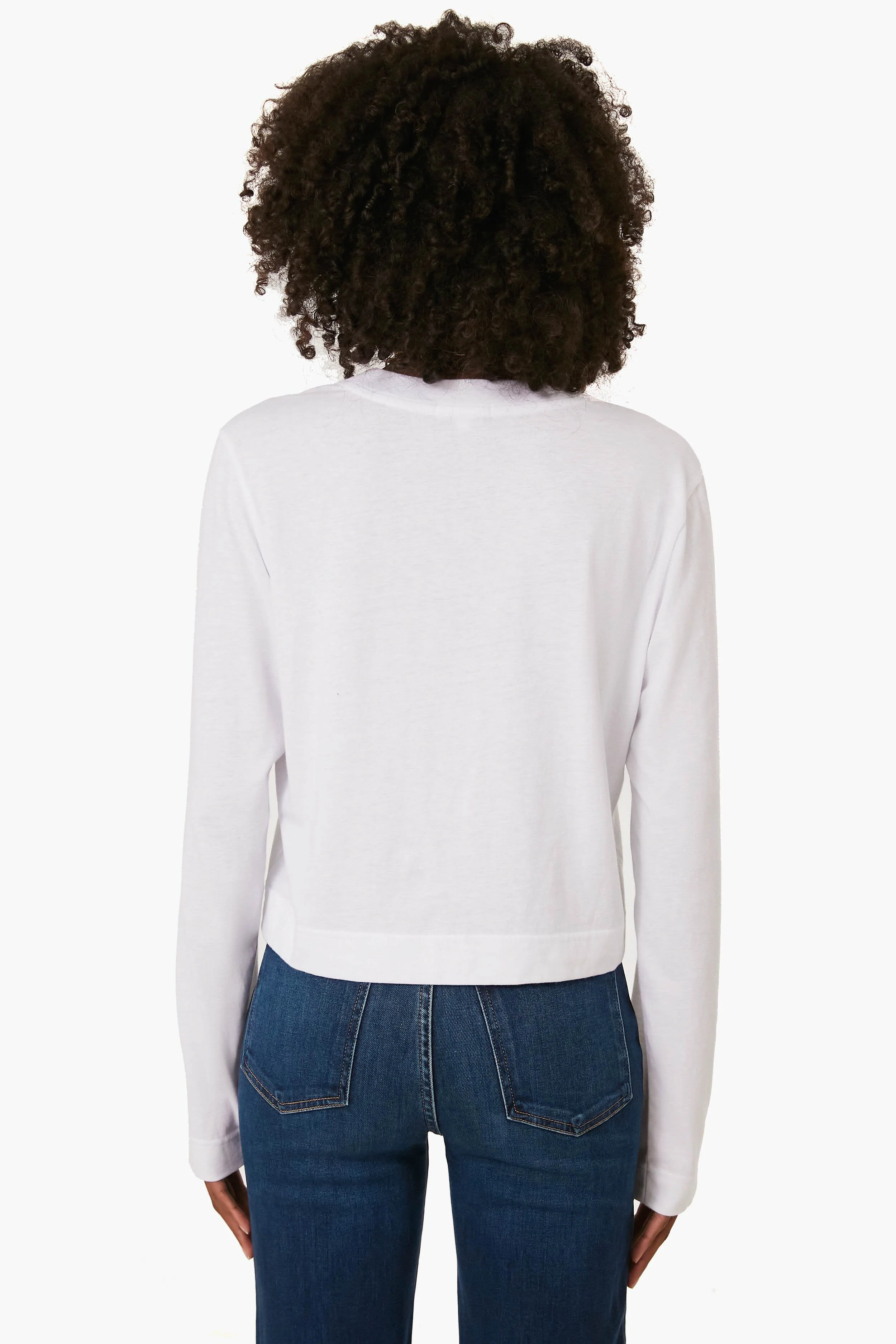 White Lupita Crop Long Sleeve Shirt - Image 4