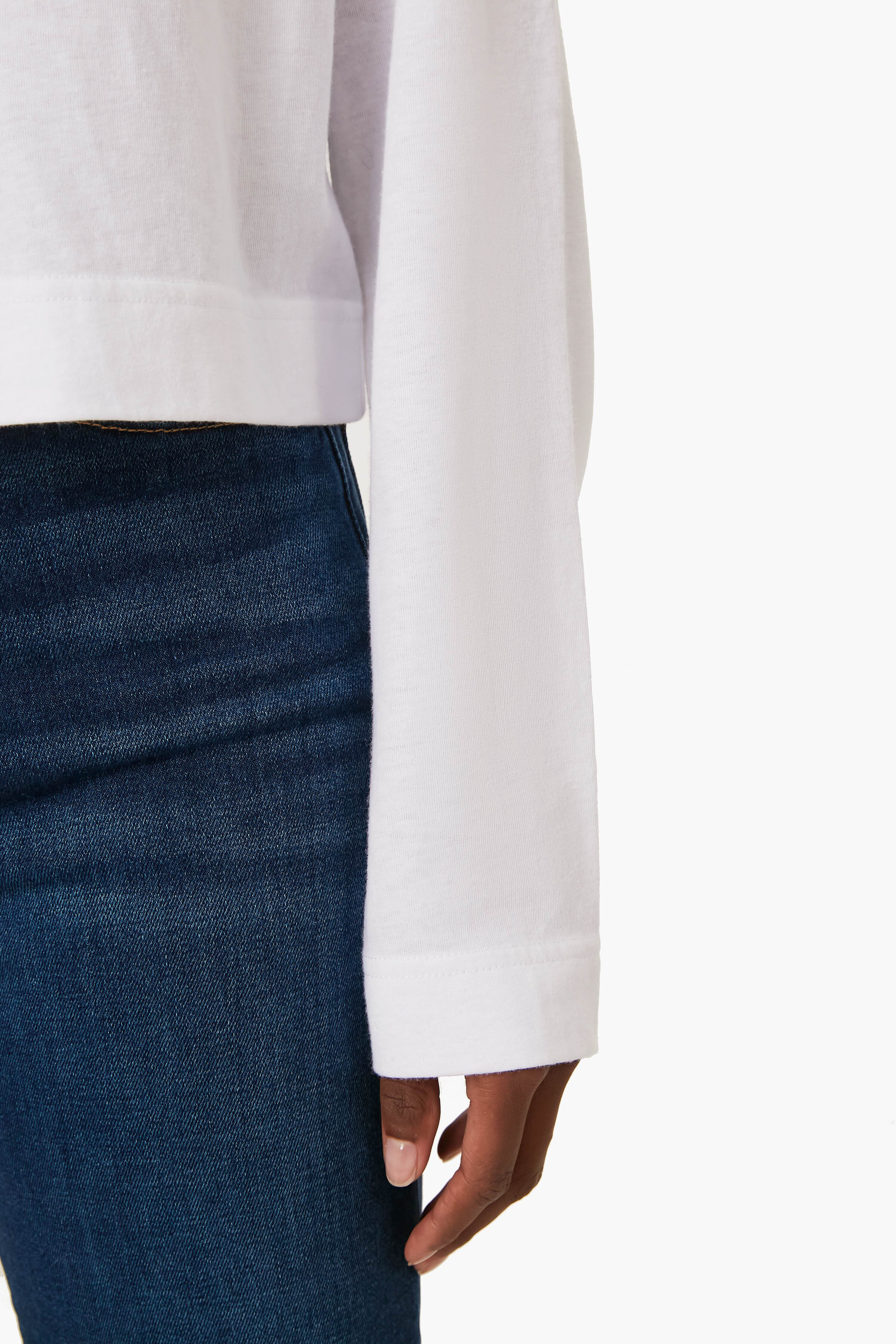 White Lupita Crop Long Sleeve Shirt - Image 5